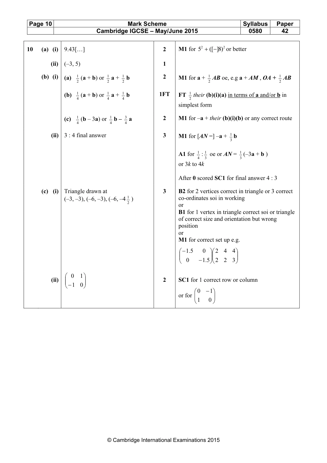 Mark scheme, page 10 of 11