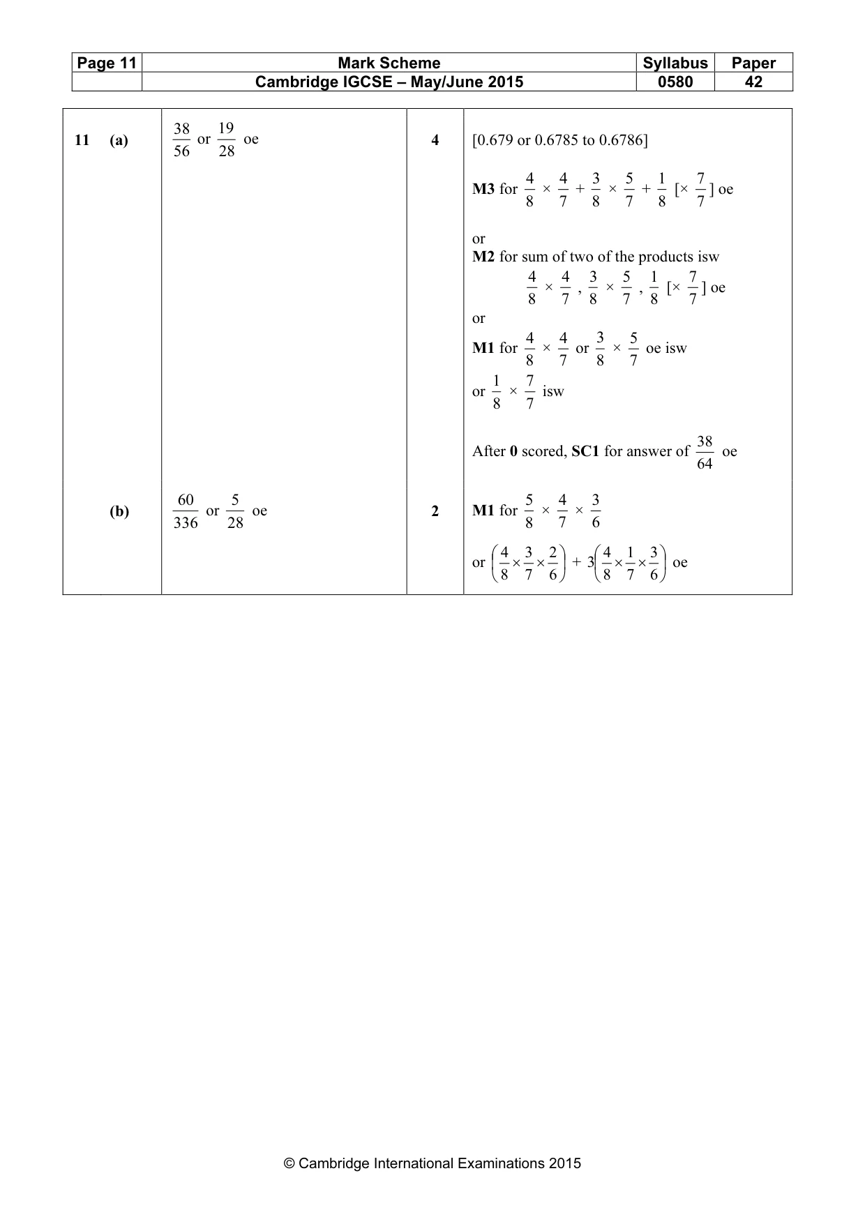 Mark scheme, page 11 of 11