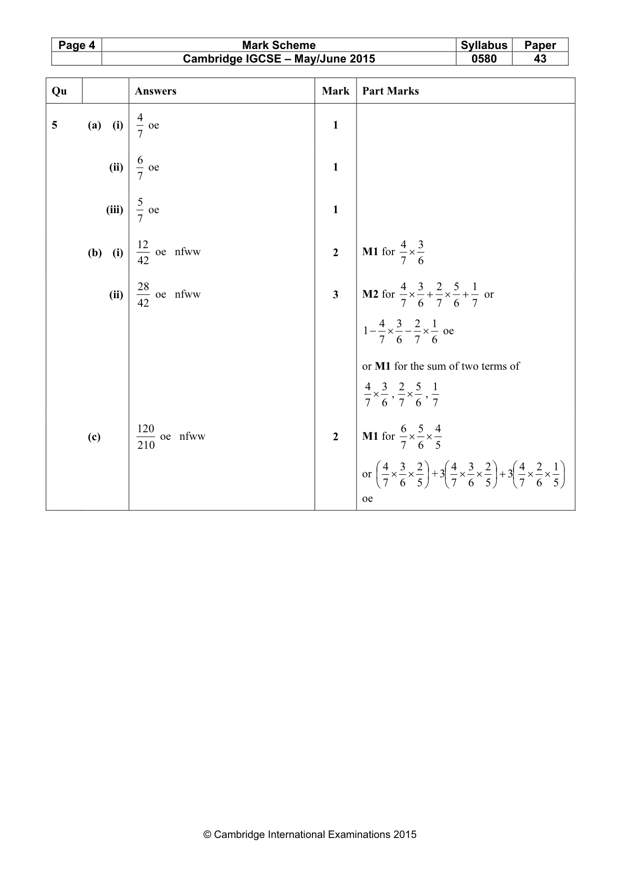 Mark scheme, page 4 of 9