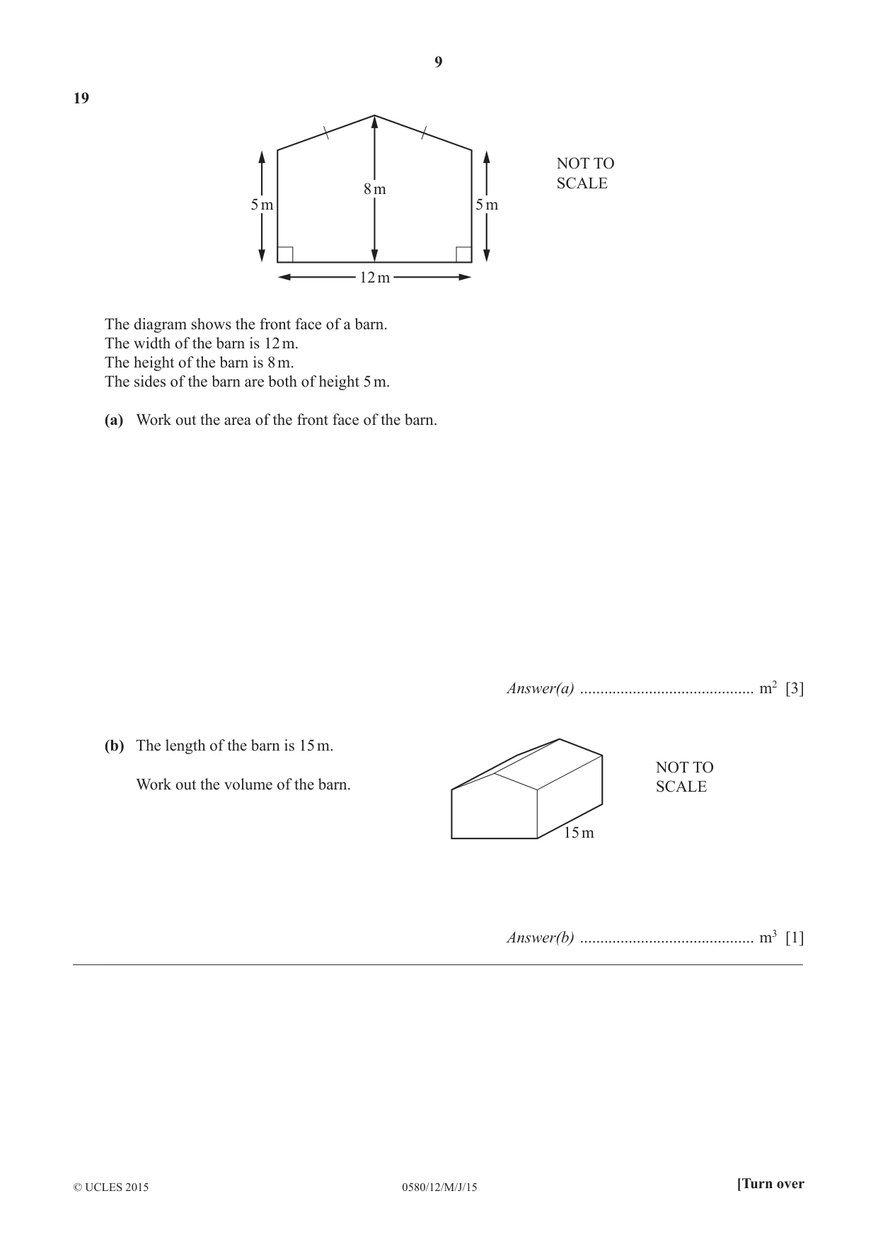 Cambridge IGCSE Mathematics 0580 2015 May/June Paper 1 · Variant 2 question paper, page 9 of 12