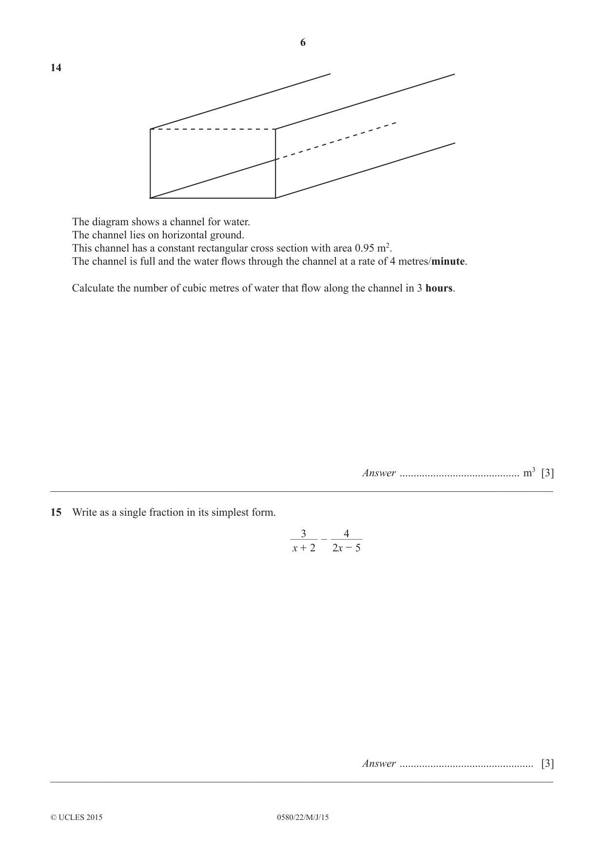 Cambridge IGCSE Mathematics 0580 2015 May/June Paper 2 · Variant 2 question paper, page 6 of 16