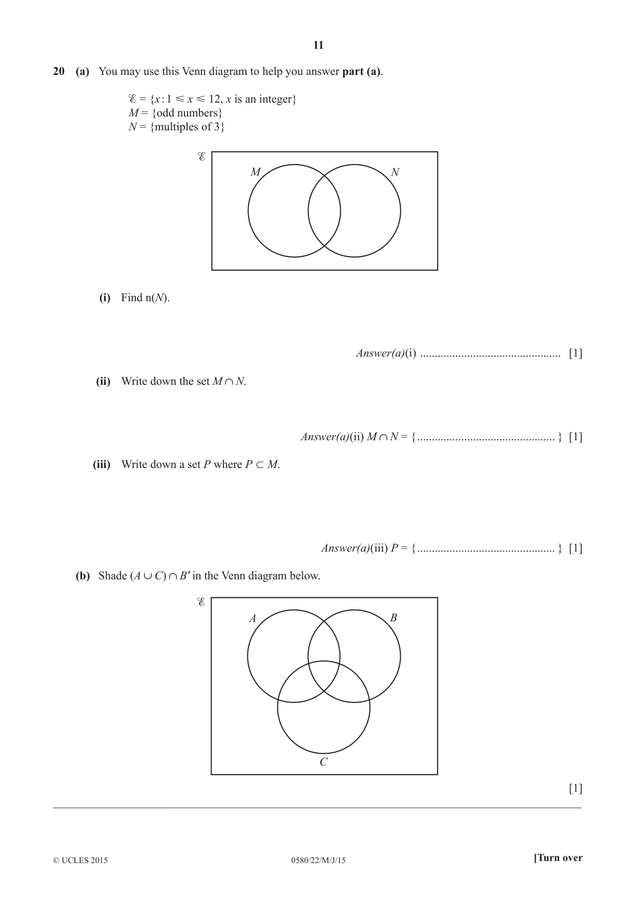 Cambridge IGCSE Mathematics 0580 2015 May/June Paper 2 · Variant 2 question paper, page 11 of 16