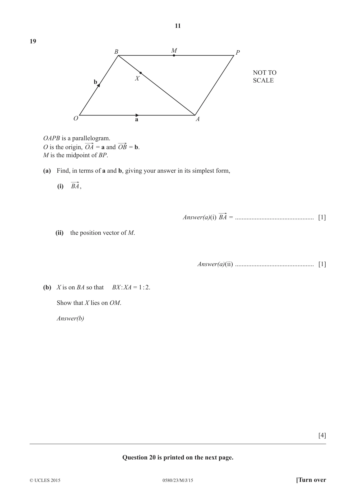 Cambridge IGCSE Mathematics 0580 2015 May/June Paper 2 · Variant 3 question paper, page 11 of 12