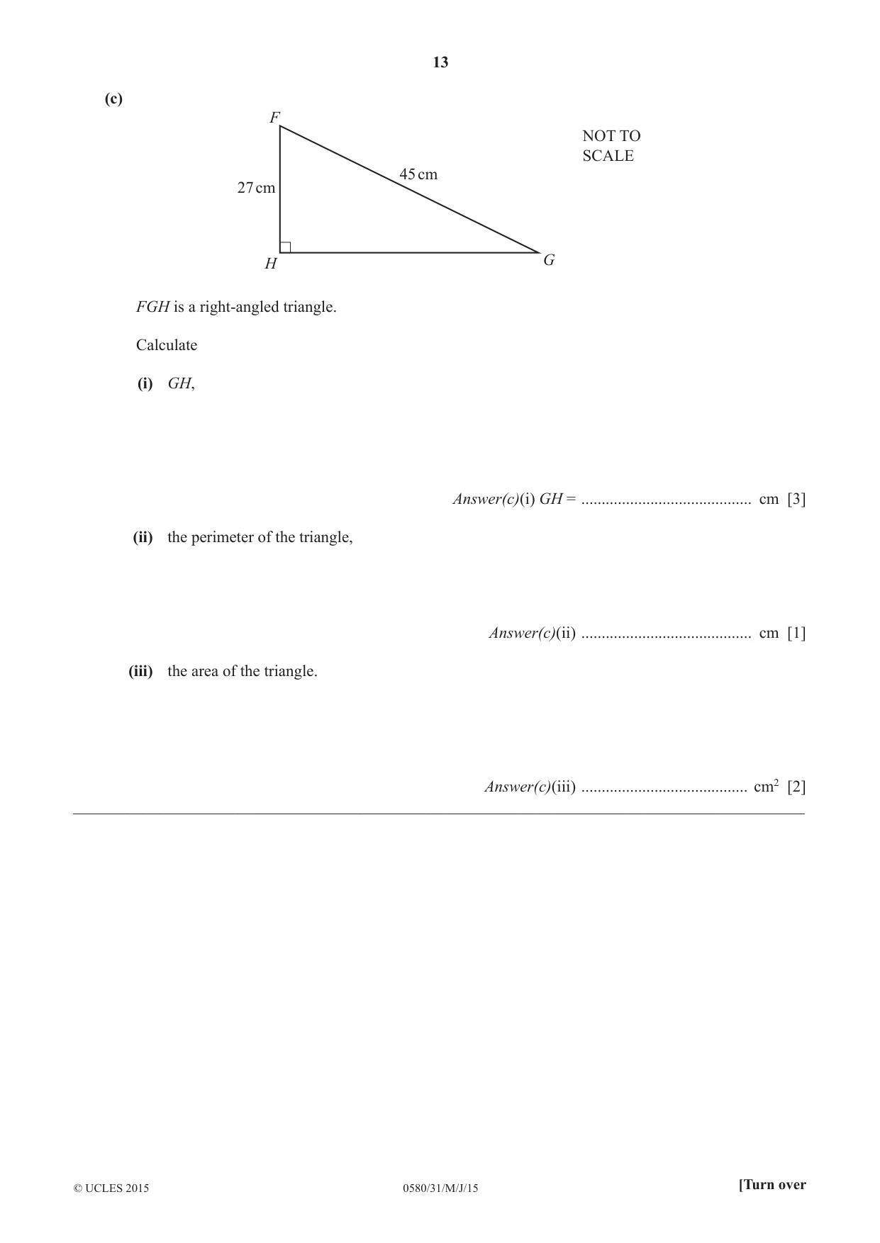 Cambridge IGCSE Mathematics 0580 2015 May/June Paper 3 · Variant 1 question paper, page 13 of 16