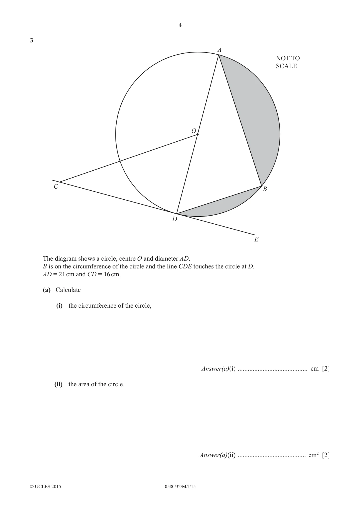 Cambridge IGCSE Mathematics 0580 2015 May/June Paper 3 · Variant 2 question paper, page 4 of 16