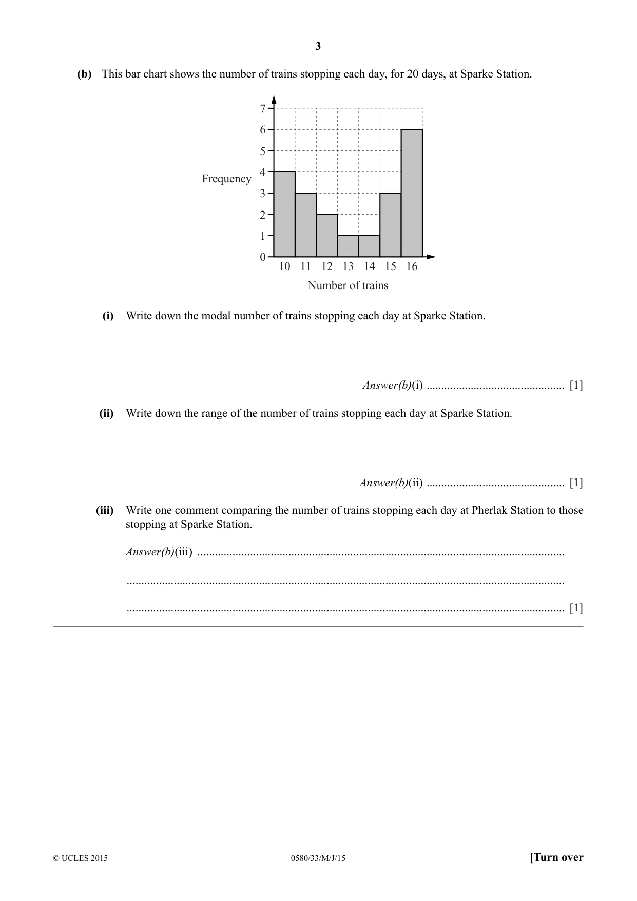 Cambridge IGCSE Mathematics 0580 2015 May/June Paper 3 · Variant 3 question paper, page 3 of 16