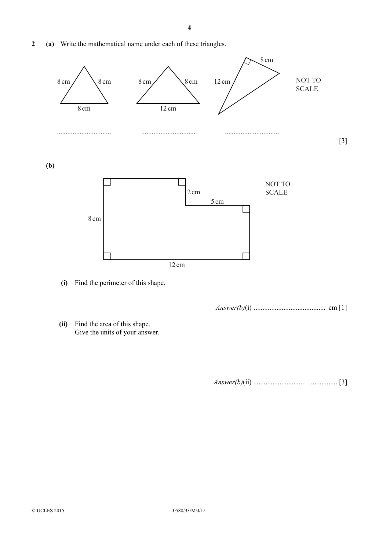 Cambridge IGCSE Mathematics 0580 2015 May/June Paper 3 · Variant 3 question paper, page 4 of 16