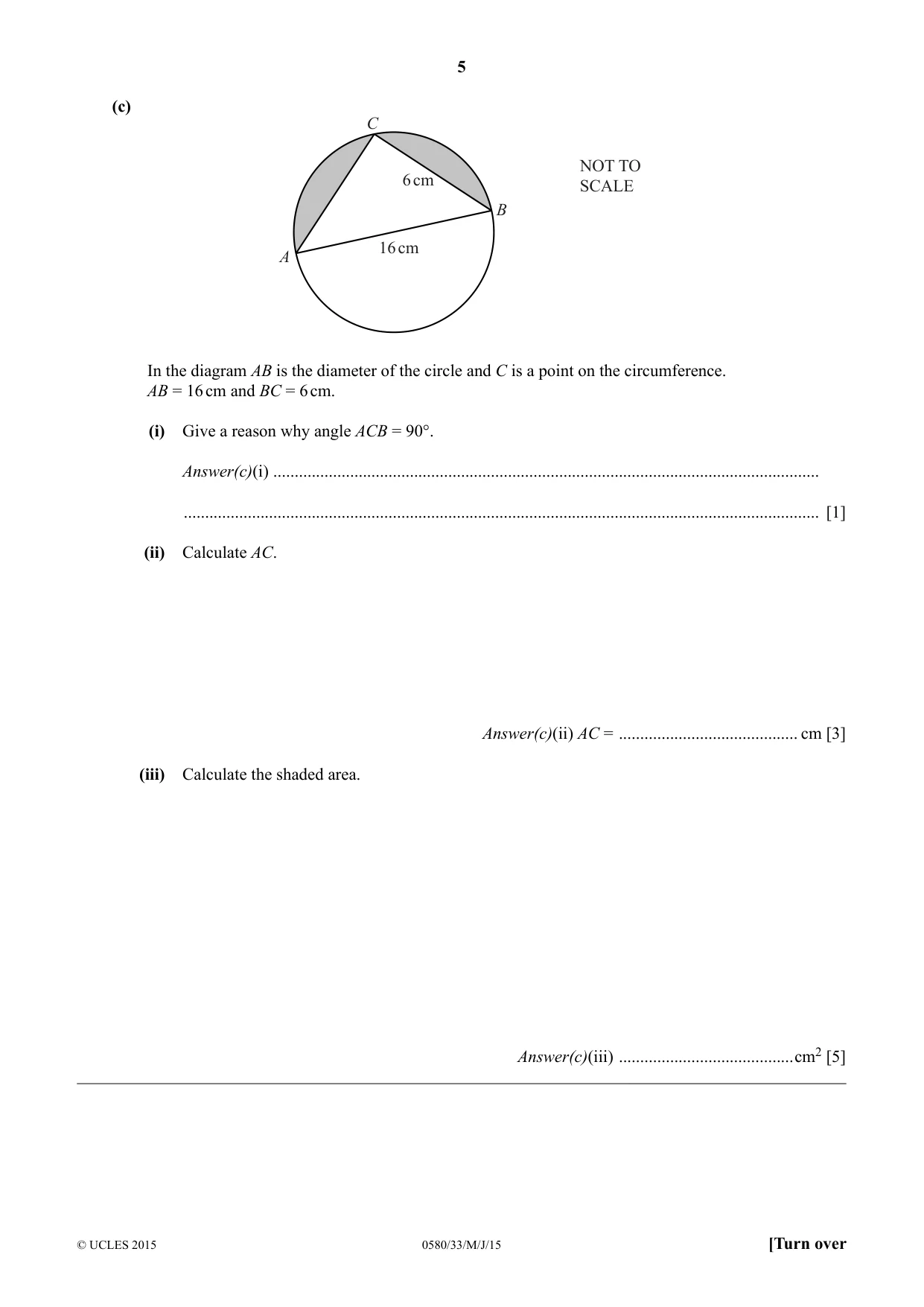 Cambridge IGCSE Mathematics 0580 2015 May/June Paper 3 · Variant 3 question paper, page 5 of 16