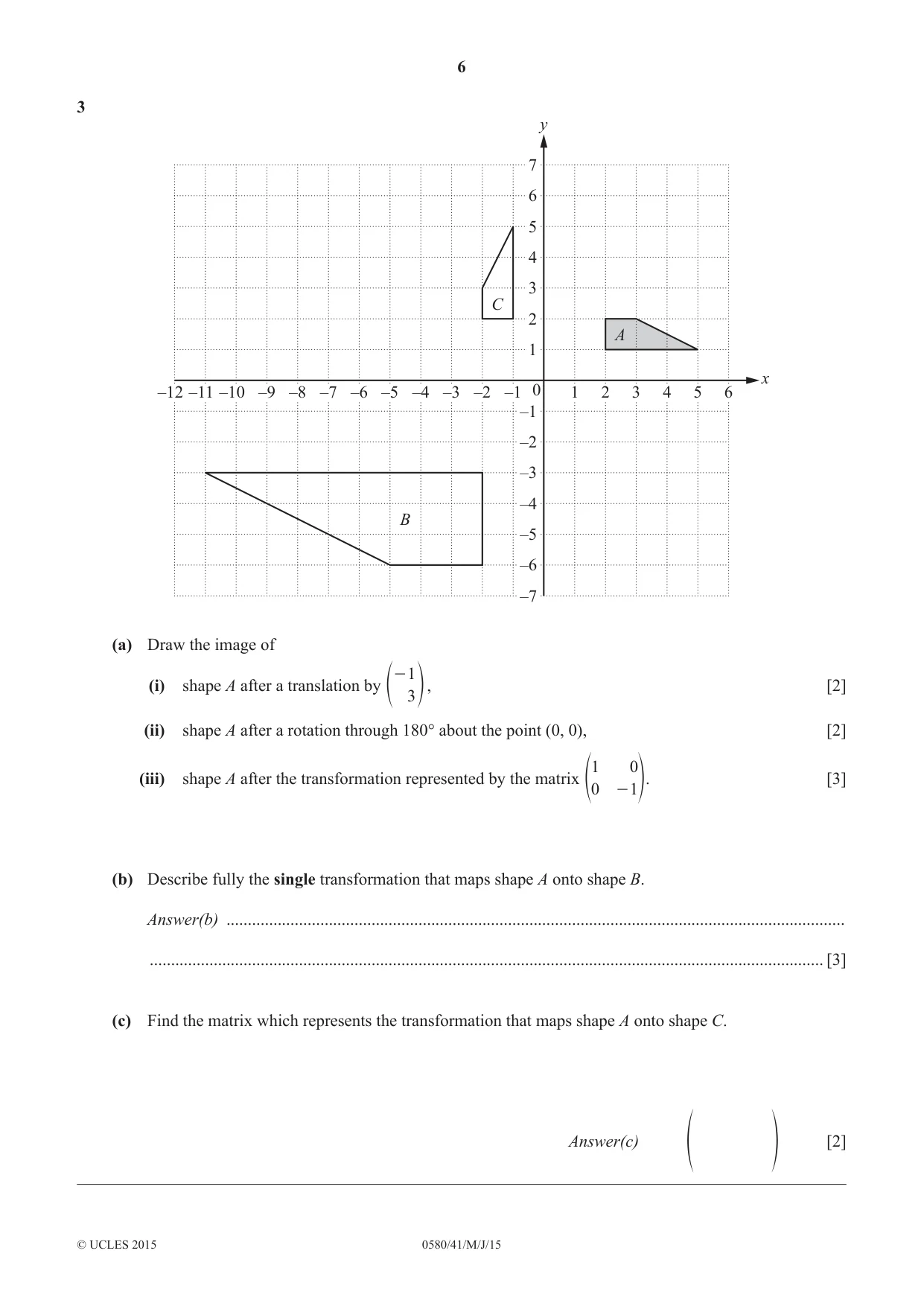 Cambridge IGCSE Mathematics 0580 2015 May/June Paper 4 · Variant 1 question paper, page 6 of 20