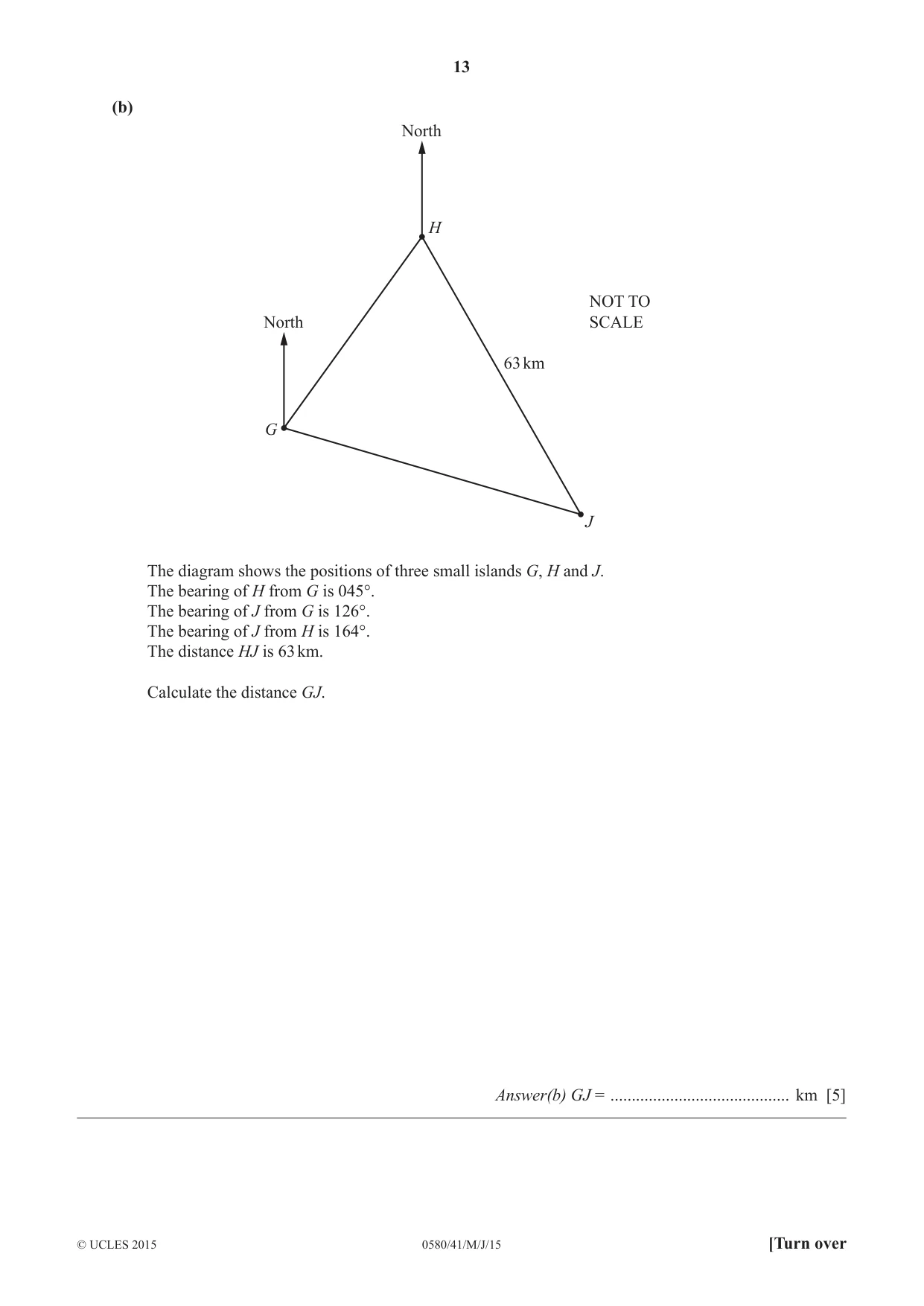 Cambridge IGCSE Mathematics 0580 2015 May/June Paper 4 · Variant 1 question paper, page 13 of 20