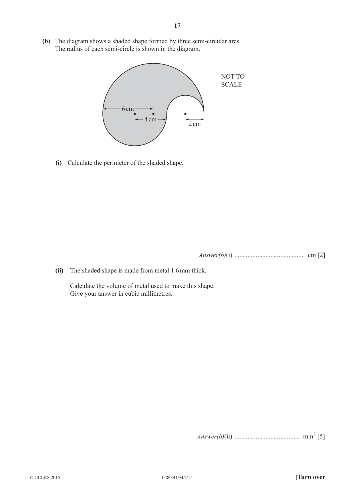 Cambridge IGCSE Mathematics 0580 2015 May/June Paper 4 · Variant 1 question paper, page 17 of 20
