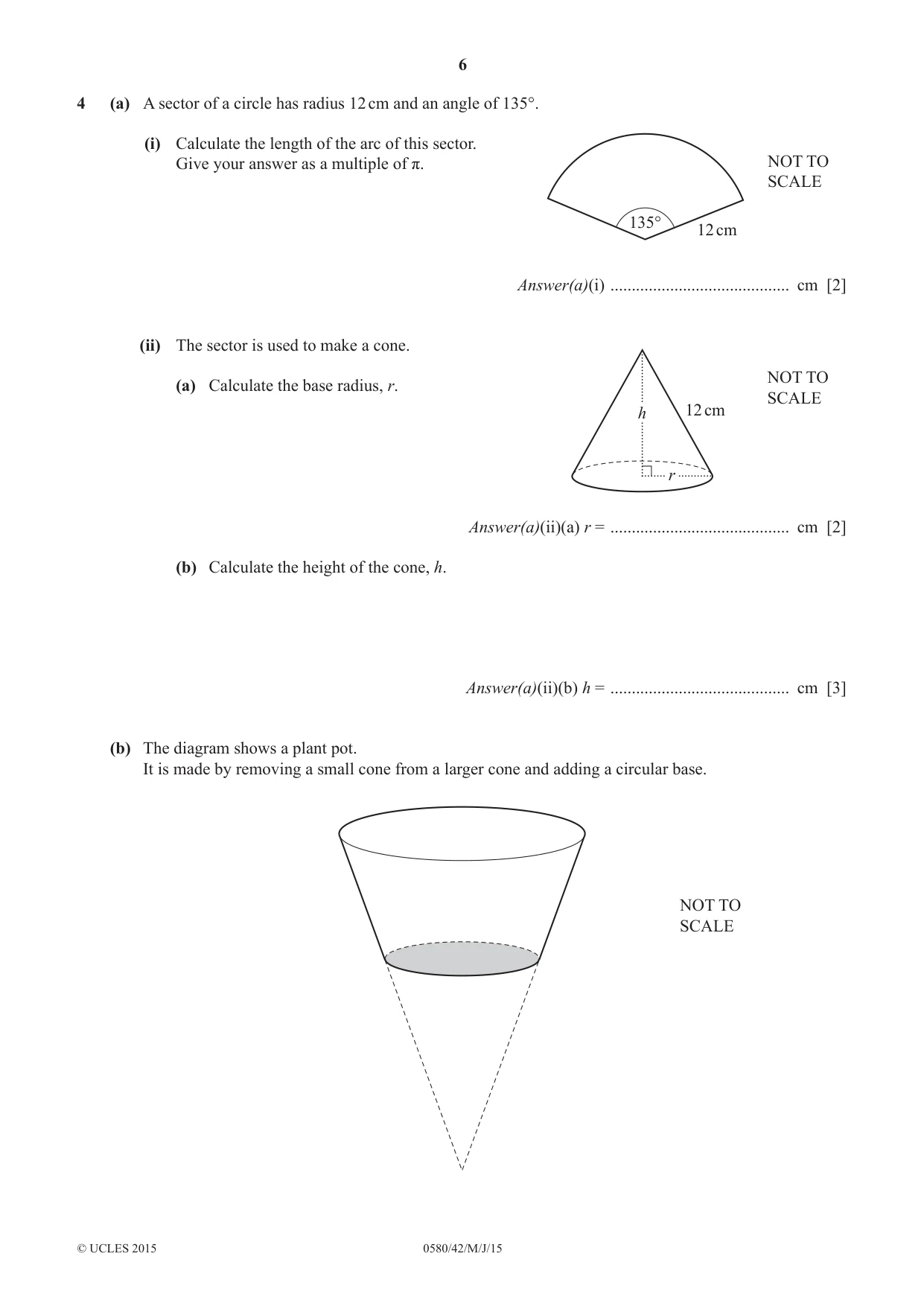 Cambridge IGCSE Mathematics 0580 2015 May/June Paper 4 · Variant 2 question paper, page 6 of 20