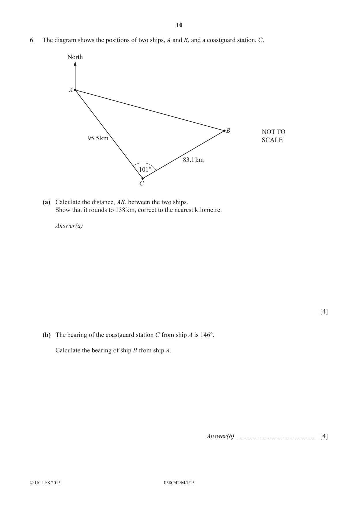 Cambridge IGCSE Mathematics 0580 2015 May/June Paper 4 · Variant 2 question paper, page 10 of 20