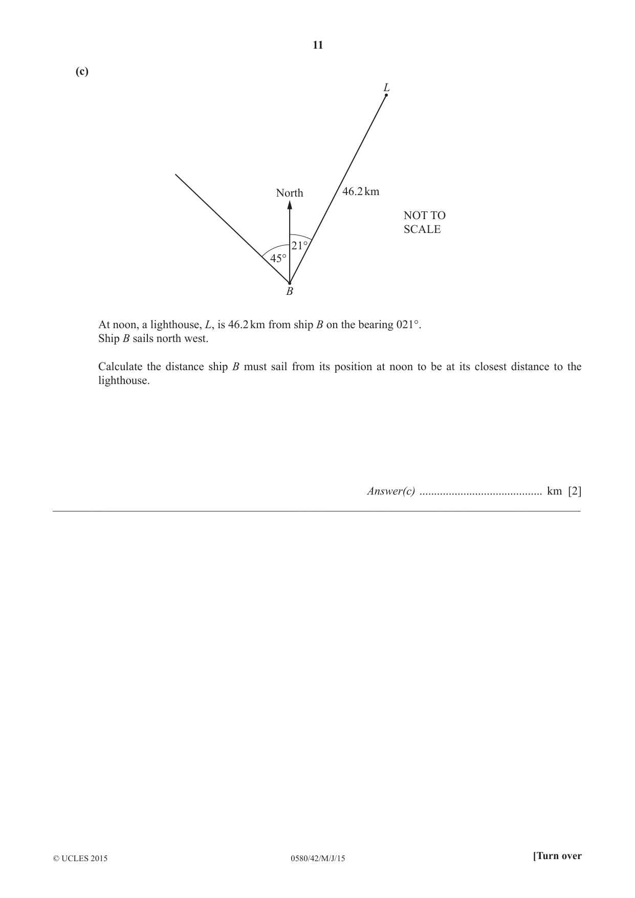 Cambridge IGCSE Mathematics 0580 2015 May/June Paper 4 · Variant 2 question paper, page 11 of 20