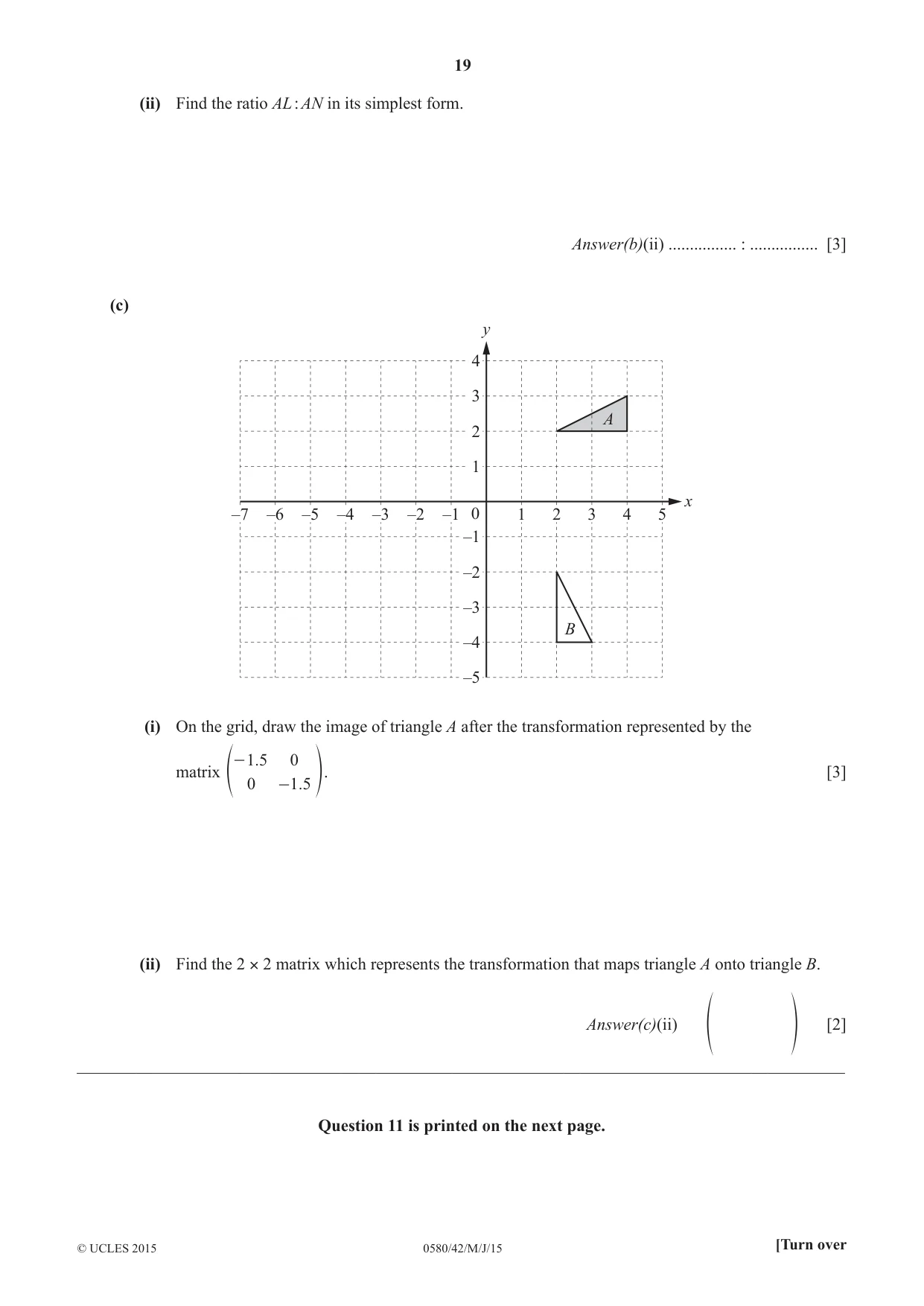 Cambridge IGCSE Mathematics 0580 2015 May/June Paper 4 · Variant 2 question paper, page 19 of 20