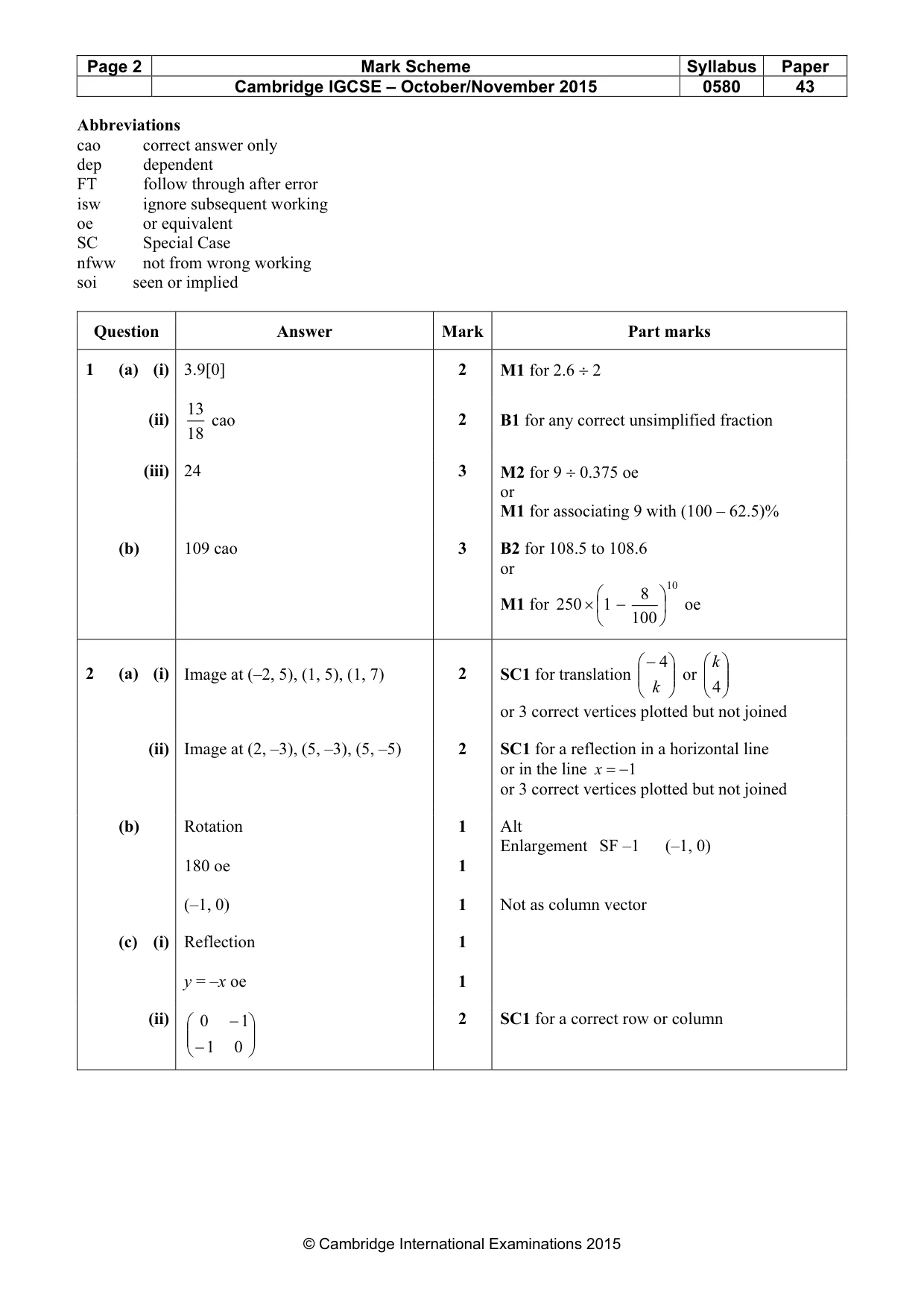 Mark scheme, page 2 of 8