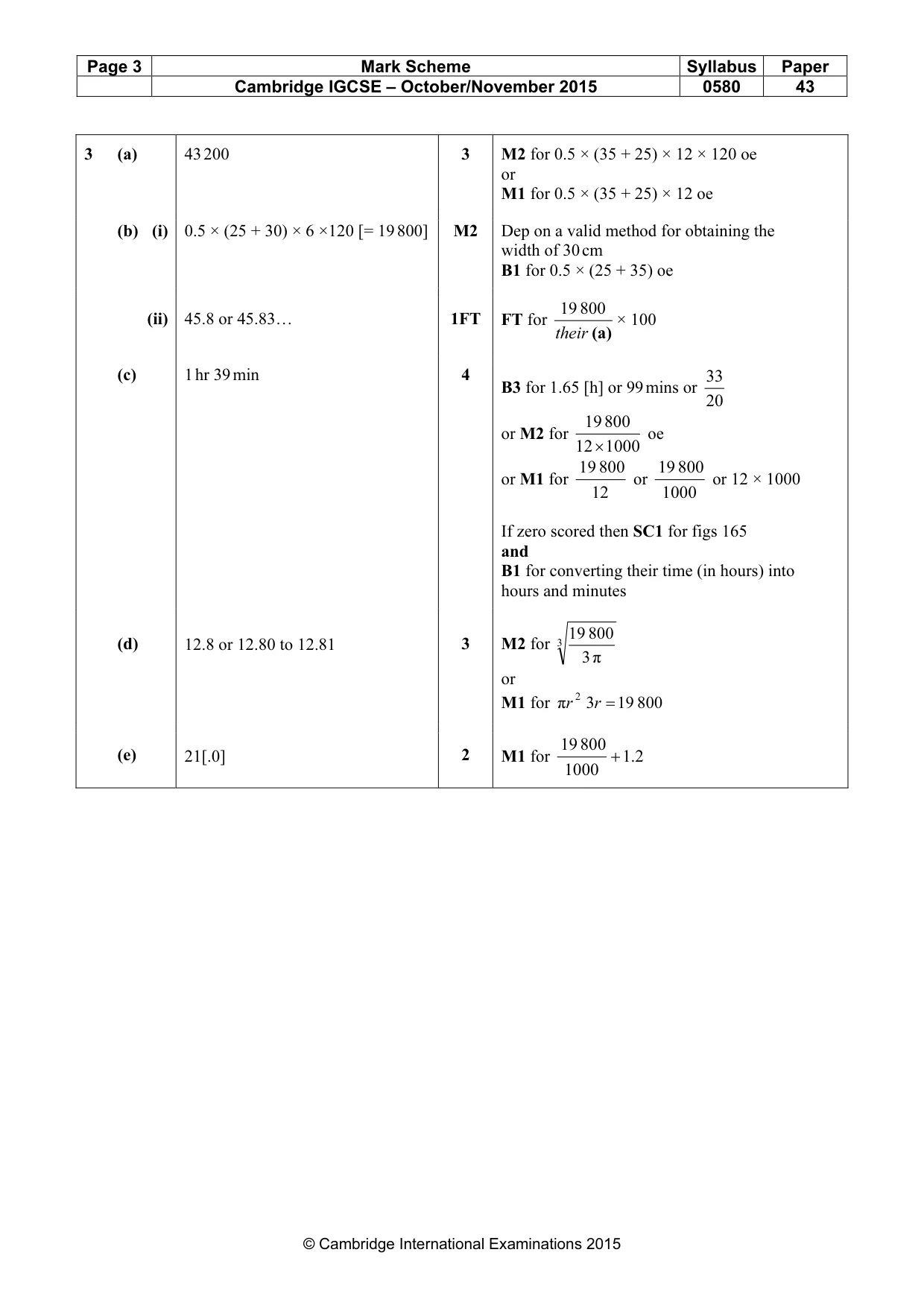 Mark scheme, page 3 of 8