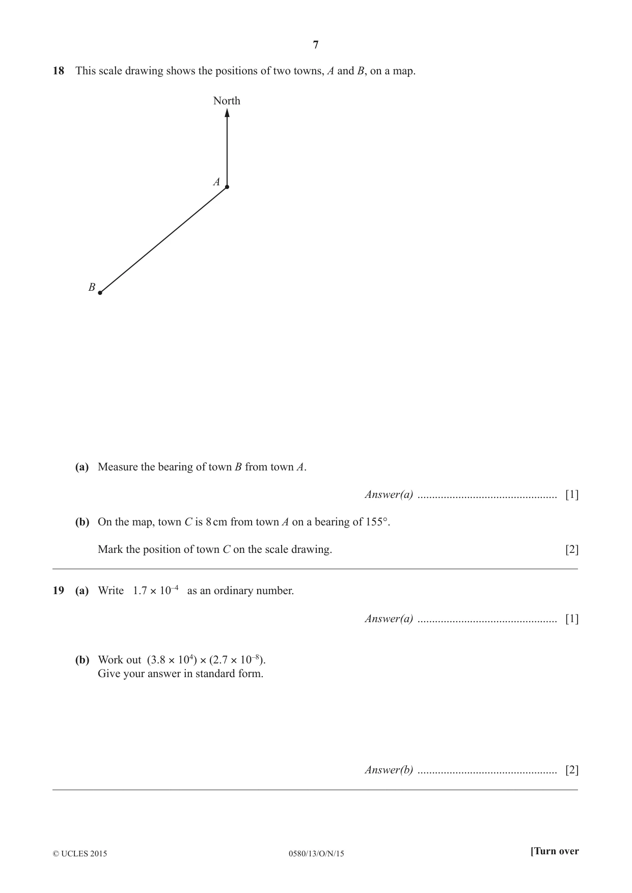 Cambridge IGCSE Mathematics 0580 2015 Oct/Nov Paper 1 · Variant 3 question paper, page 7 of 12