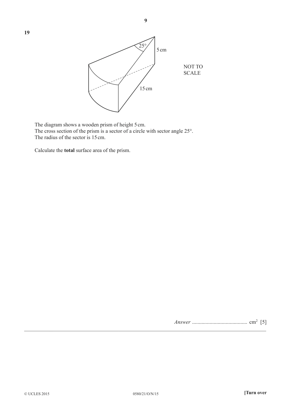 Cambridge IGCSE Mathematics 0580 2015 Oct/Nov Paper 2 · Variant 1 question paper, page 9 of 12