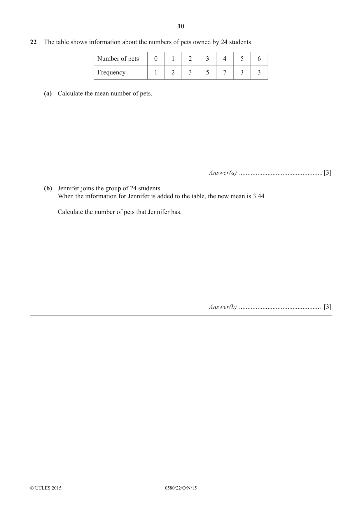 Cambridge IGCSE Mathematics 0580 2015 Oct/Nov Paper 2 · Variant 2 question paper, page 10 of 12