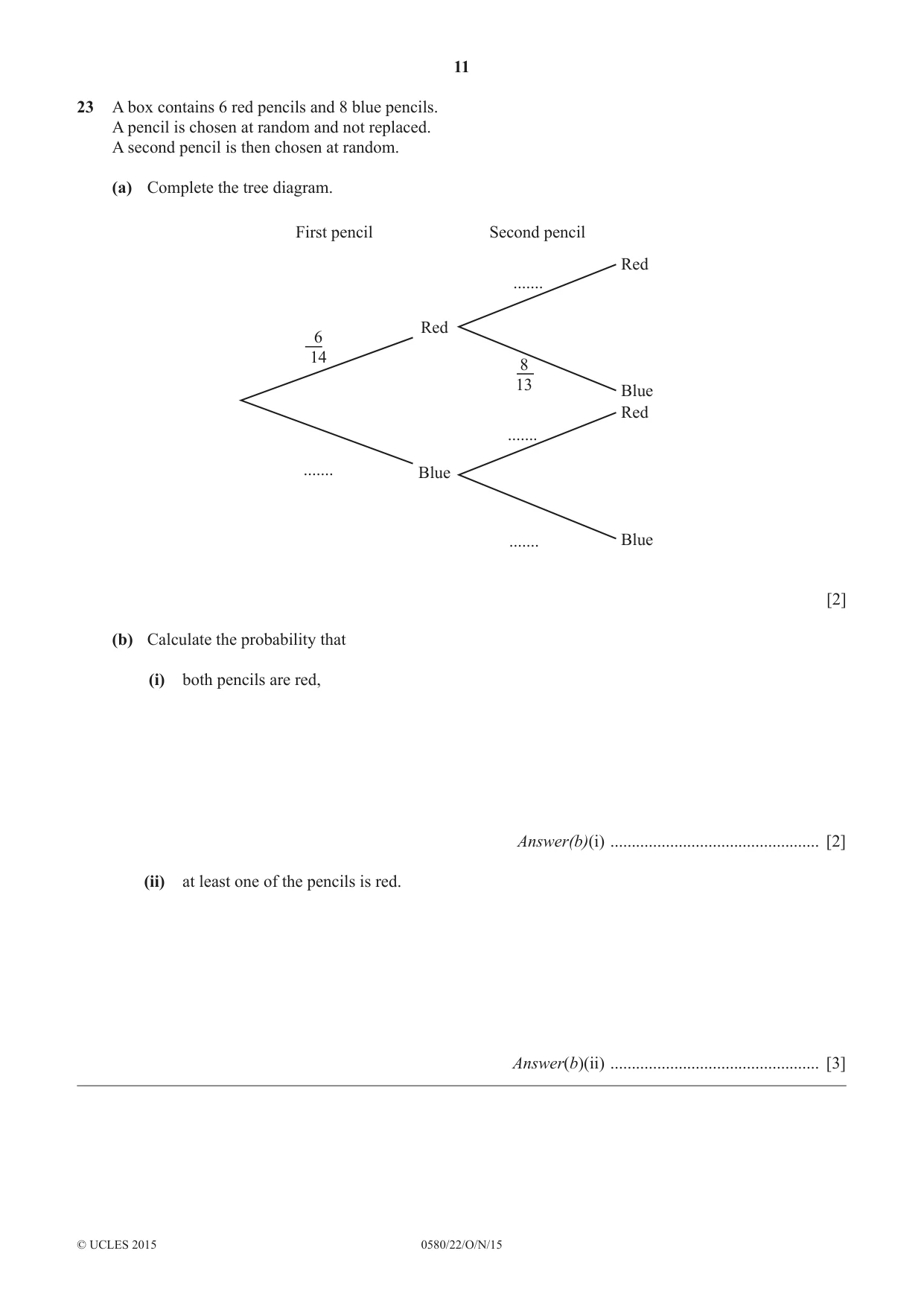 Cambridge IGCSE Mathematics 0580 2015 Oct/Nov Paper 2 · Variant 2 question paper, page 11 of 12