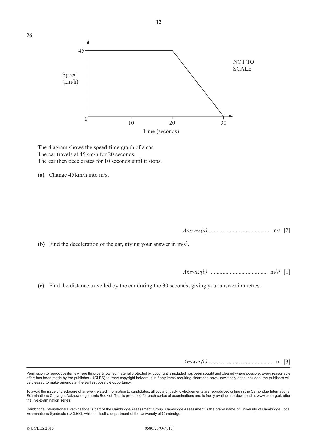 Cambridge IGCSE Mathematics 0580 2015 Oct/Nov Paper 2 · Variant 3 question paper, page 12 of 12