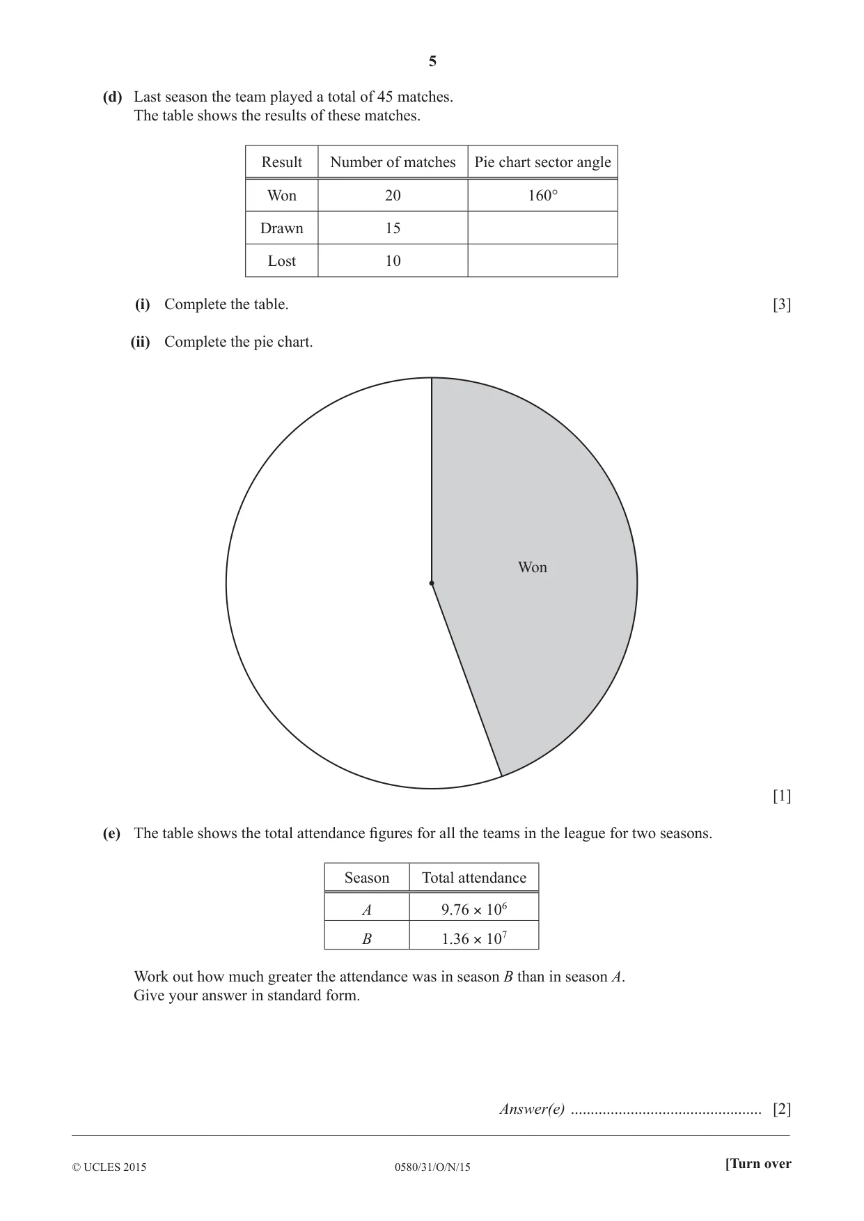 Cambridge IGCSE Mathematics 0580 2015 Oct/Nov Paper 3 · Variant 1 question paper, page 5 of 16