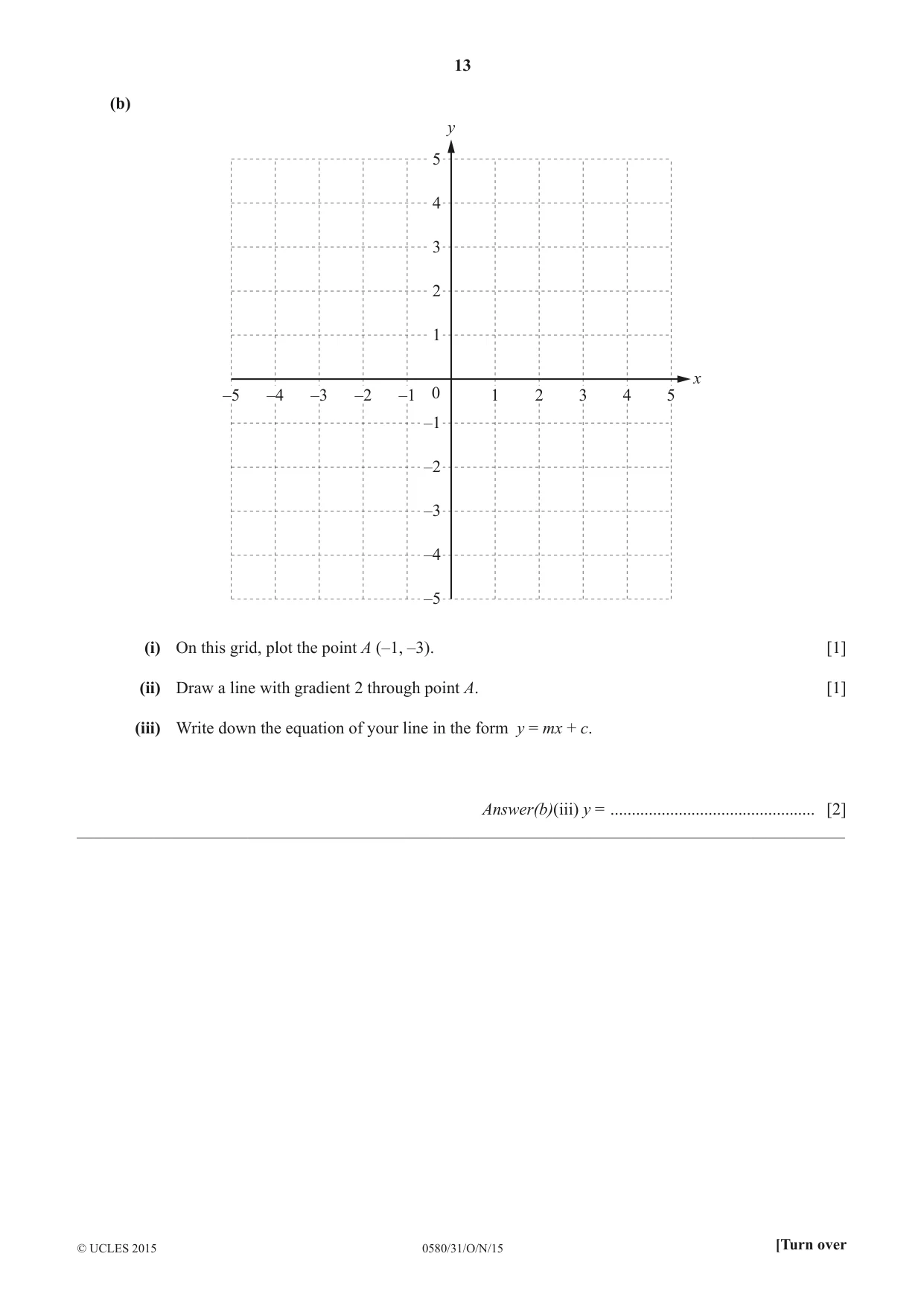 Cambridge IGCSE Mathematics 0580 2015 Oct/Nov Paper 3 · Variant 1 question paper, page 13 of 16