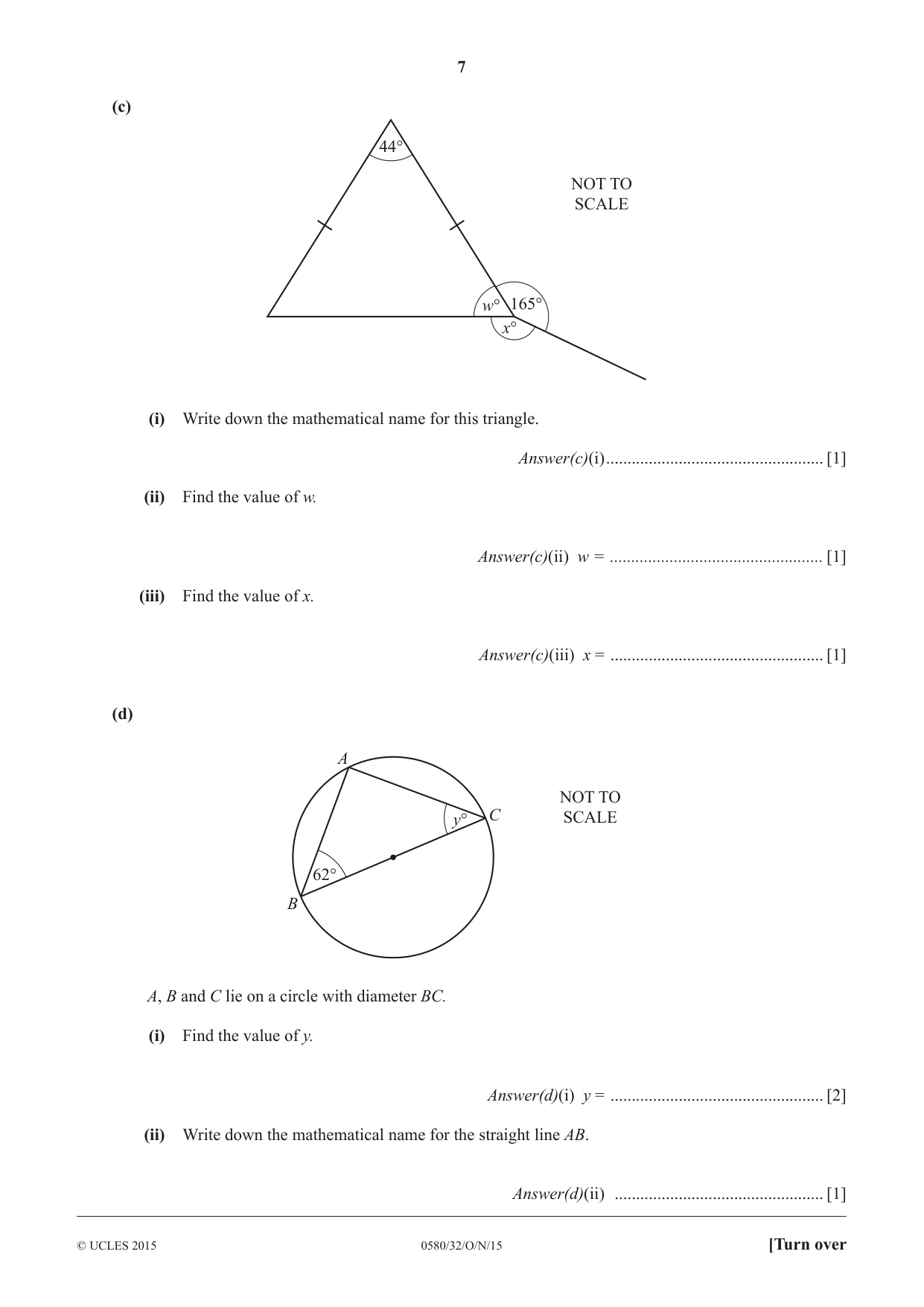 Cambridge IGCSE Mathematics 0580 2015 Oct/Nov Paper 3 · Variant 2 question paper, page 7 of 16