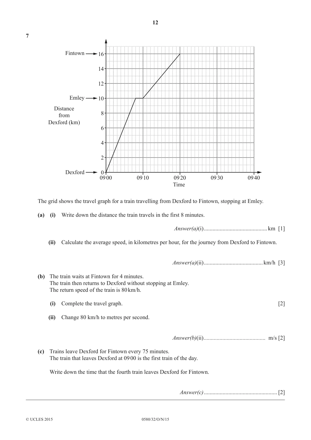 Cambridge IGCSE Mathematics 0580 2015 Oct/Nov Paper 3 · Variant 2 question paper, page 12 of 16