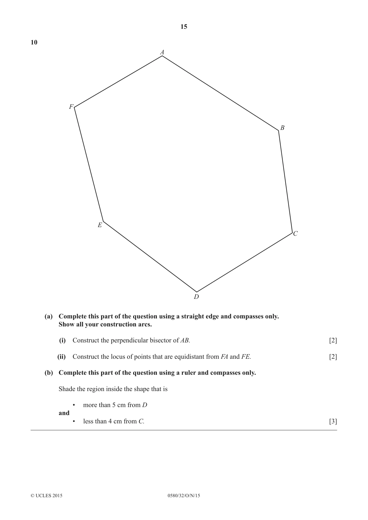 Cambridge IGCSE Mathematics 0580 2015 Oct/Nov Paper 3 · Variant 2 question paper, page 15 of 16