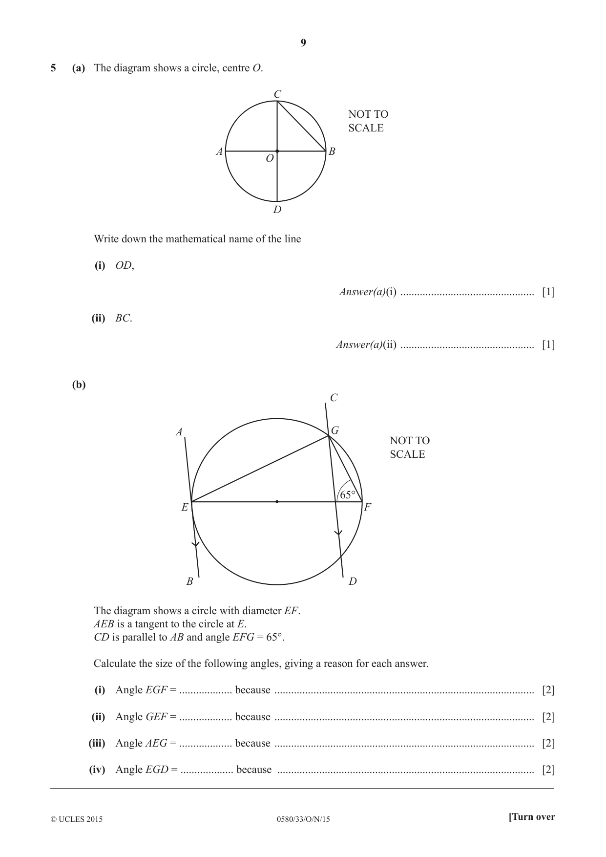 Cambridge IGCSE Mathematics 0580 2015 Oct/Nov Paper 3 · Variant 3 question paper, page 9 of 16