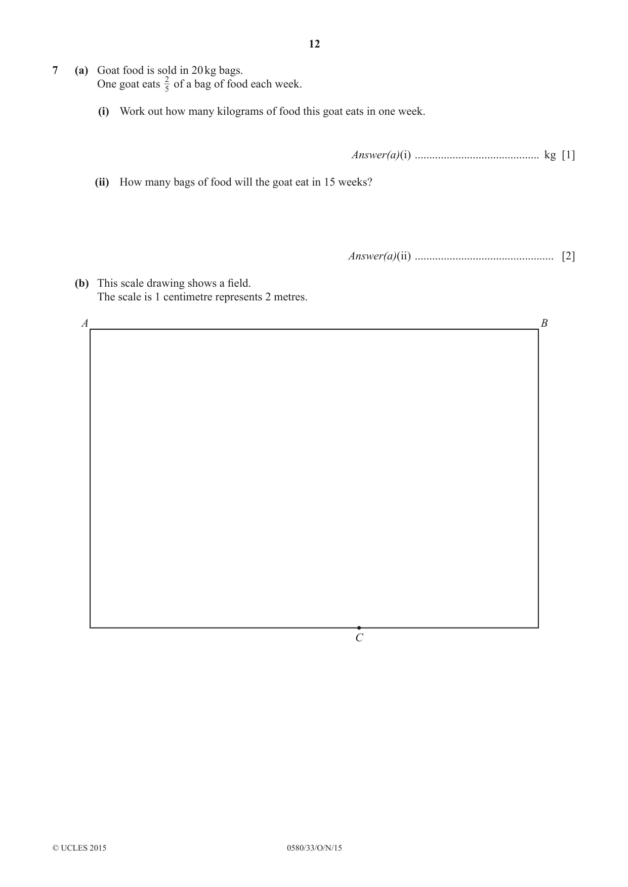 Cambridge IGCSE Mathematics 0580 2015 Oct/Nov Paper 3 · Variant 3 question paper, page 12 of 16