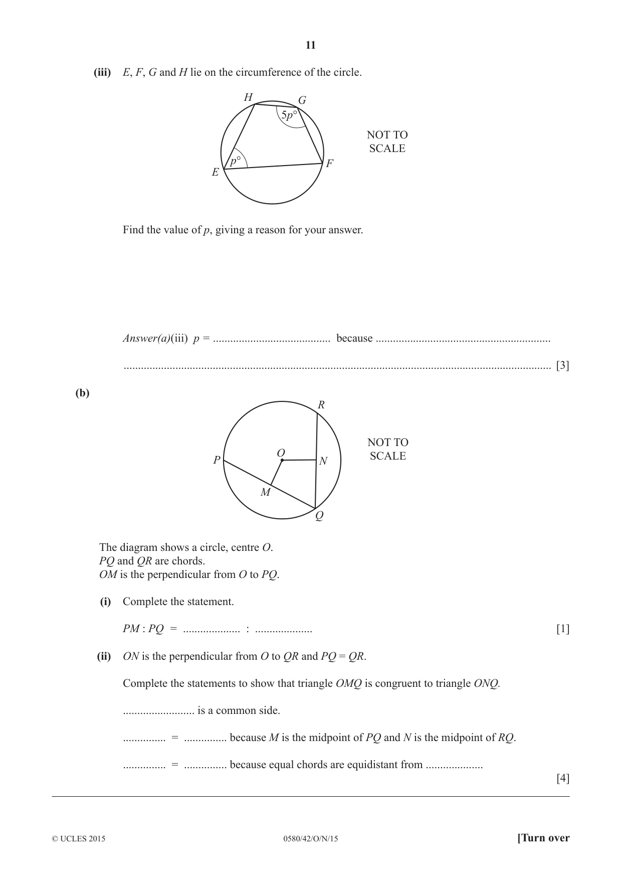 Cambridge IGCSE Mathematics 0580 2015 Oct/Nov Paper 4 · Variant 2 question paper, page 11 of 16