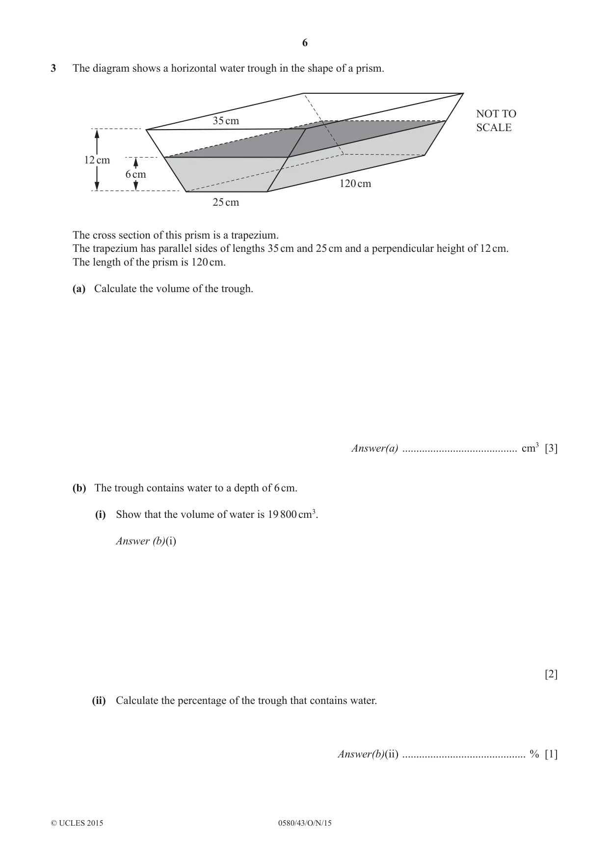 Cambridge IGCSE Mathematics 0580 2015 Oct/Nov Paper 4 · Variant 3 question paper, page 6 of 20