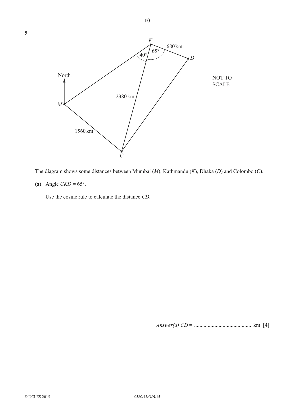 Cambridge IGCSE Mathematics 0580 2015 Oct/Nov Paper 4 · Variant 3 question paper, page 10 of 20