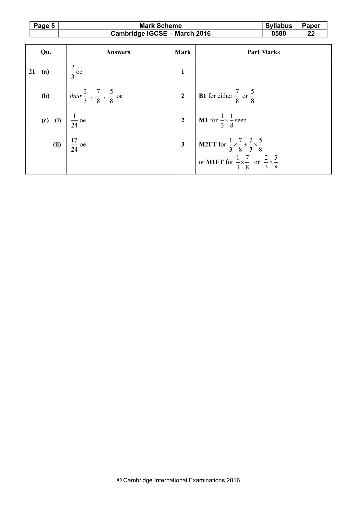 Mark scheme, page 5 of 5