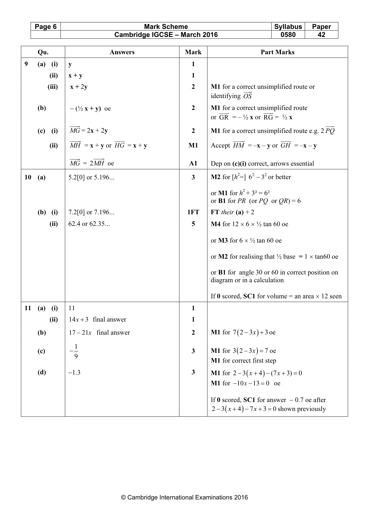 Mark scheme, page 6 of 6