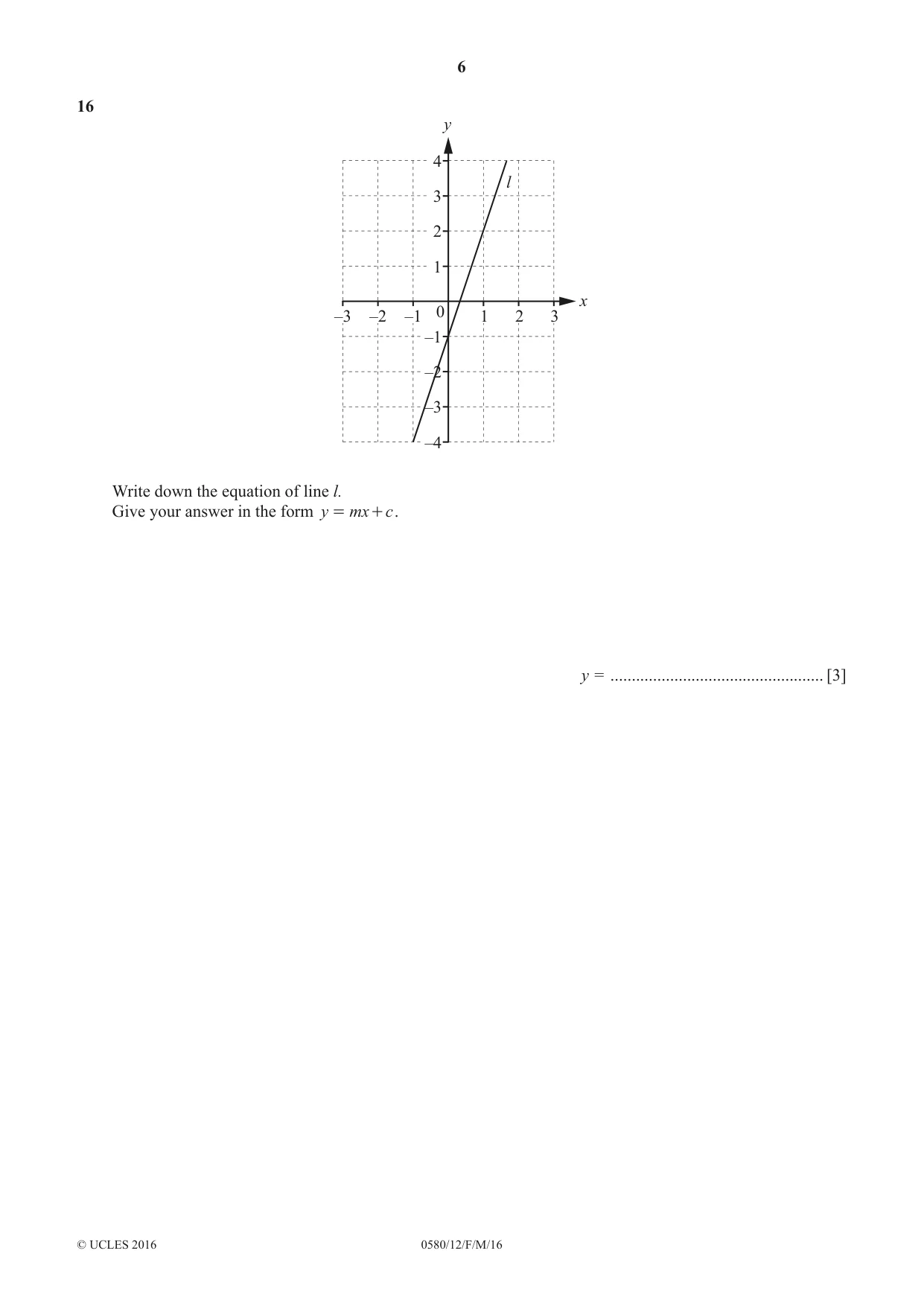 Cambridge IGCSE Mathematics 0580 2016 Feb/March Paper 1 · Variant 2 question paper, page 6 of 12