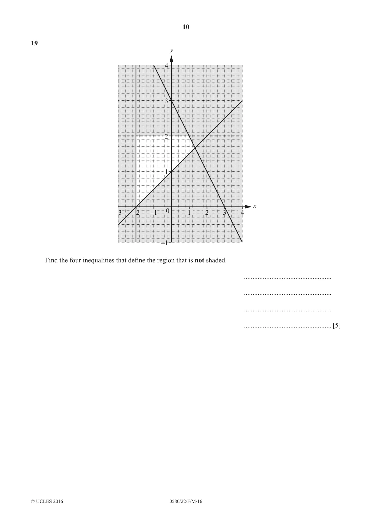 Cambridge IGCSE Mathematics 0580 2016 Feb/March Paper 2 · Variant 2 question paper, page 10 of 12