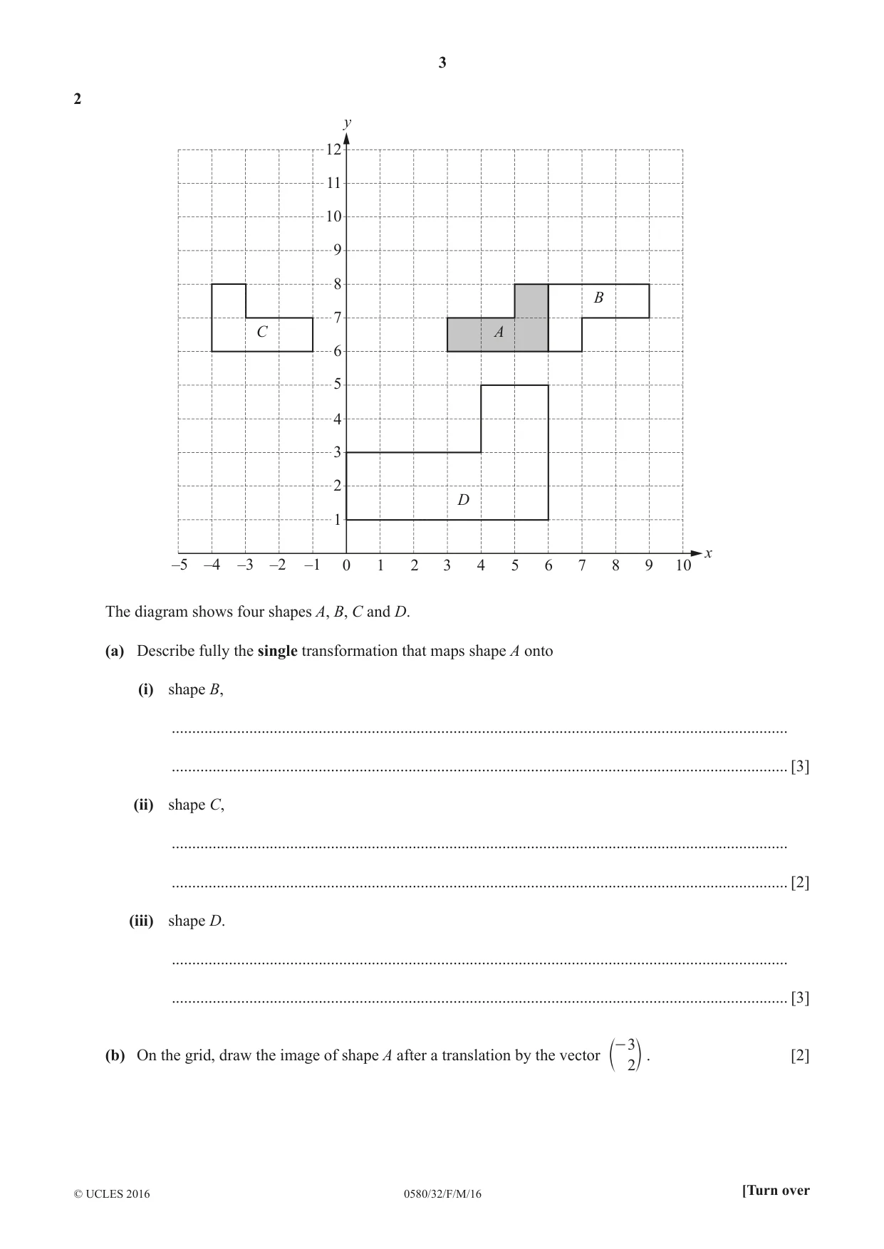 Cambridge IGCSE Mathematics 0580 2016 Feb/March Paper 3 · Variant 2 question paper, page 3 of 16