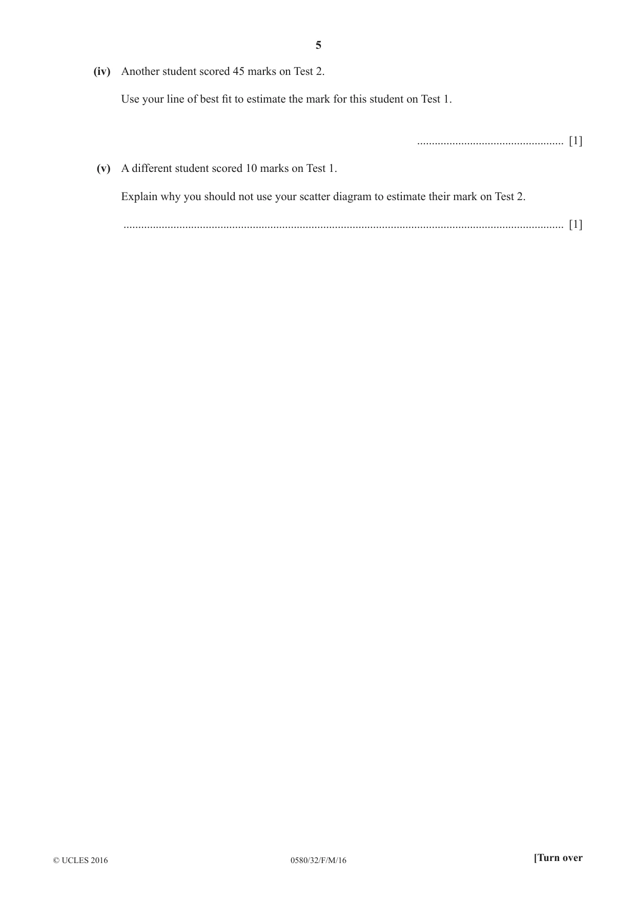 Cambridge IGCSE Mathematics 0580 2016 Feb/March Paper 3 · Variant 2 question paper, page 5 of 16