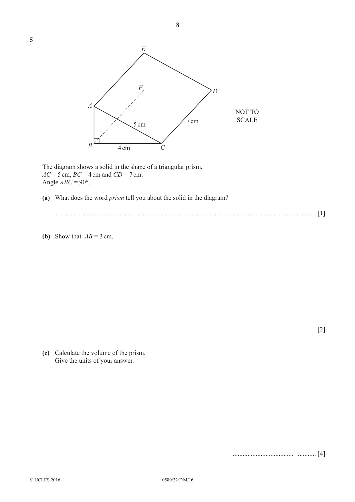 Cambridge IGCSE Mathematics 0580 2016 Feb/March Paper 3 · Variant 2 question paper, page 8 of 16