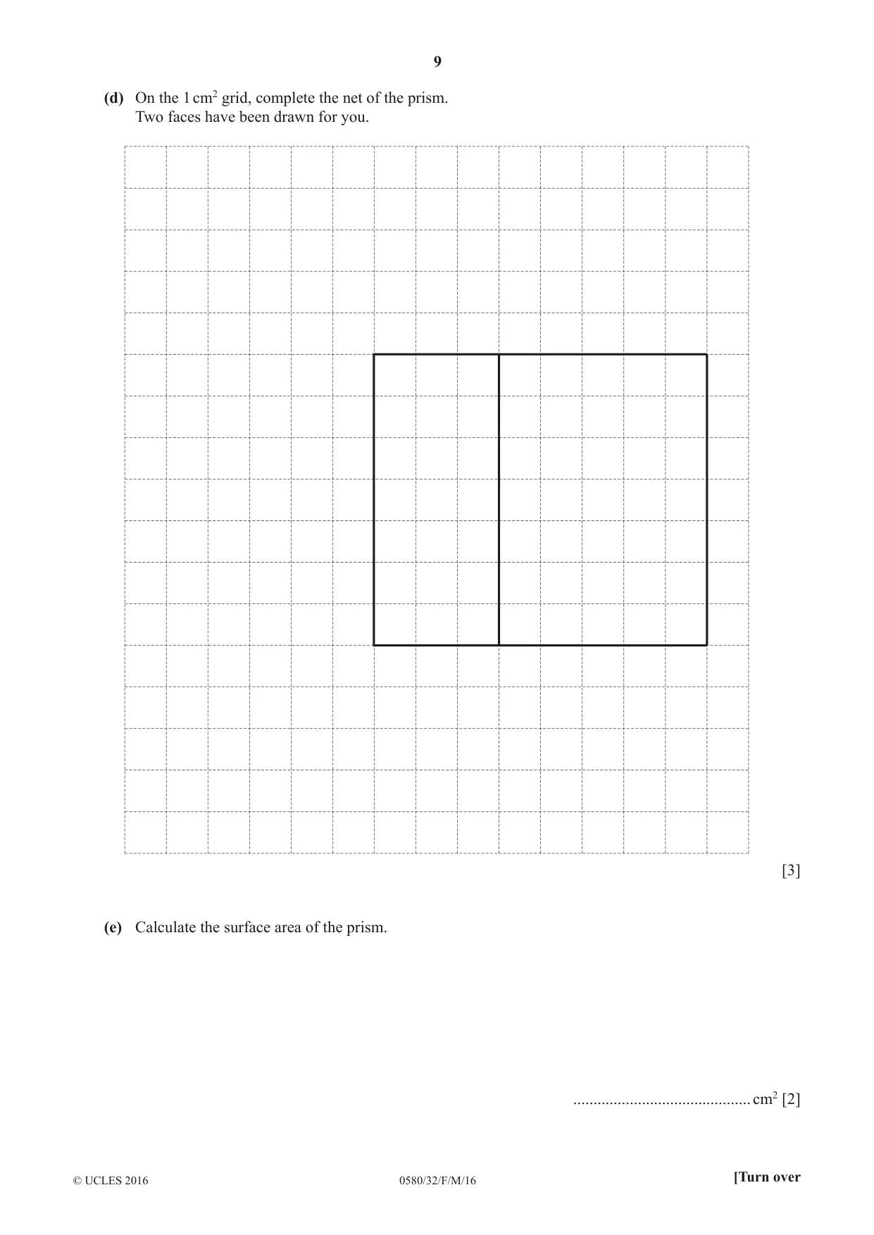Cambridge IGCSE Mathematics 0580 2016 Feb/March Paper 3 · Variant 2 question paper, page 9 of 16