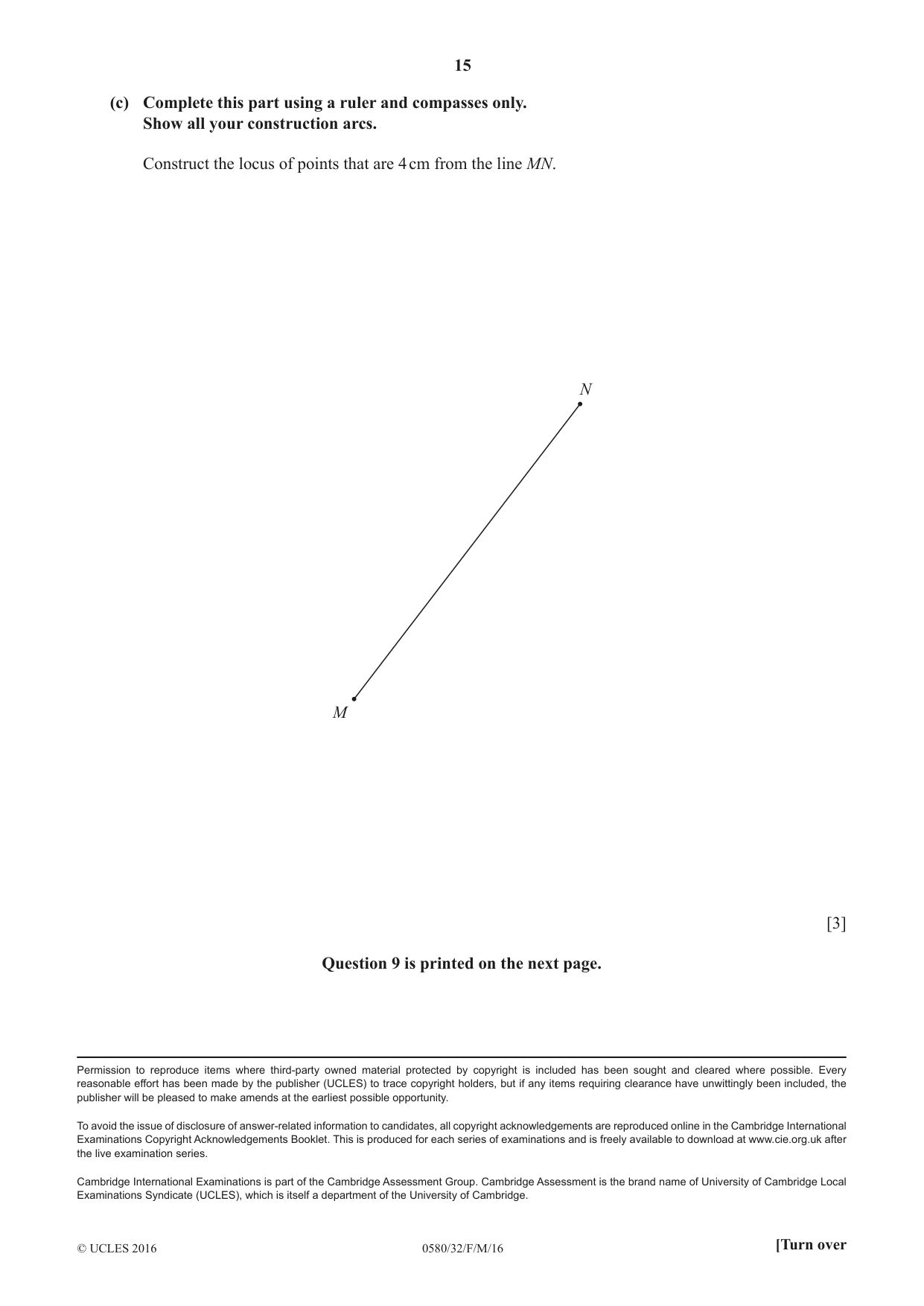 Cambridge IGCSE Mathematics 0580 2016 Feb/March Paper 3 · Variant 2 question paper, page 15 of 16