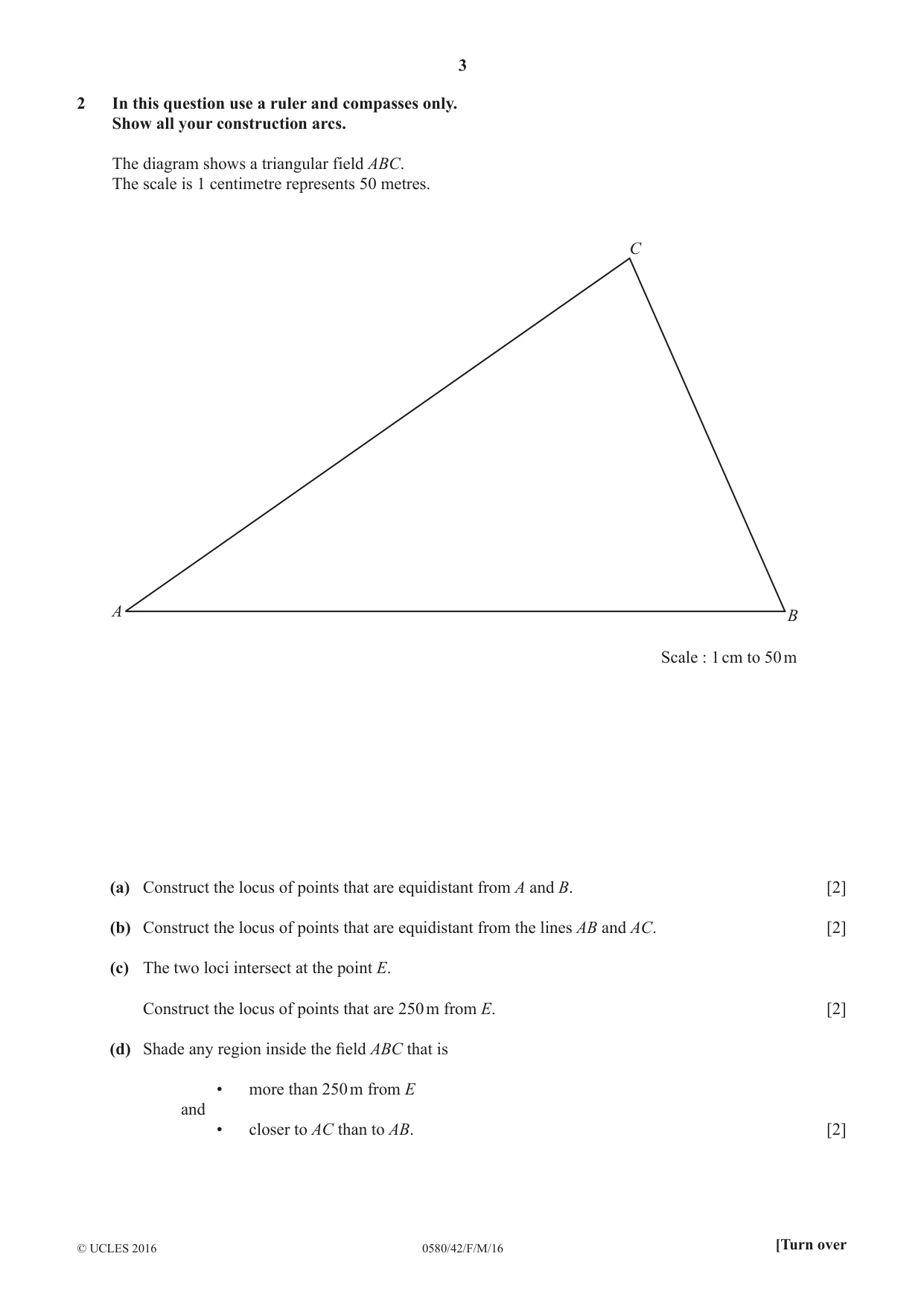 Cambridge IGCSE Mathematics 0580 2016 Feb/March Paper 4 · Variant 2 question paper, page 3 of 16
