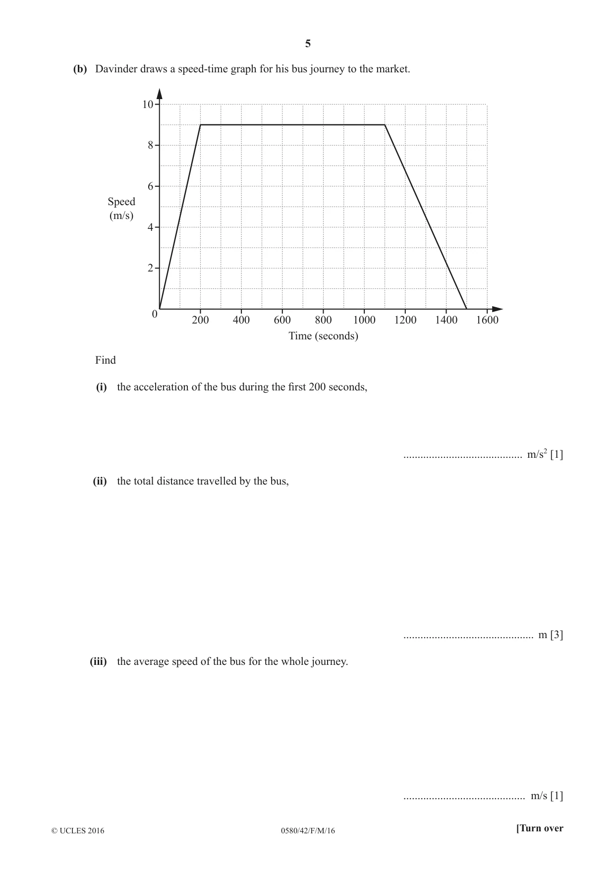 Cambridge IGCSE Mathematics 0580 2016 Feb/March Paper 4 · Variant 2 question paper, page 5 of 16
