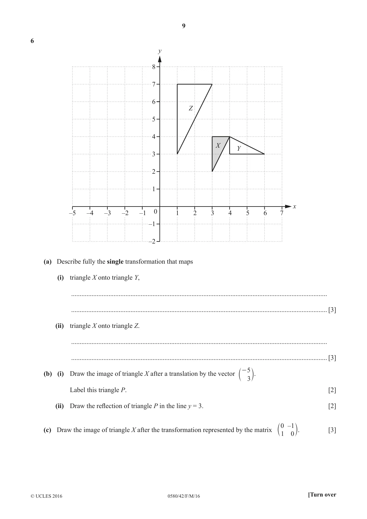 Cambridge IGCSE Mathematics 0580 2016 Feb/March Paper 4 · Variant 2 question paper, page 9 of 16