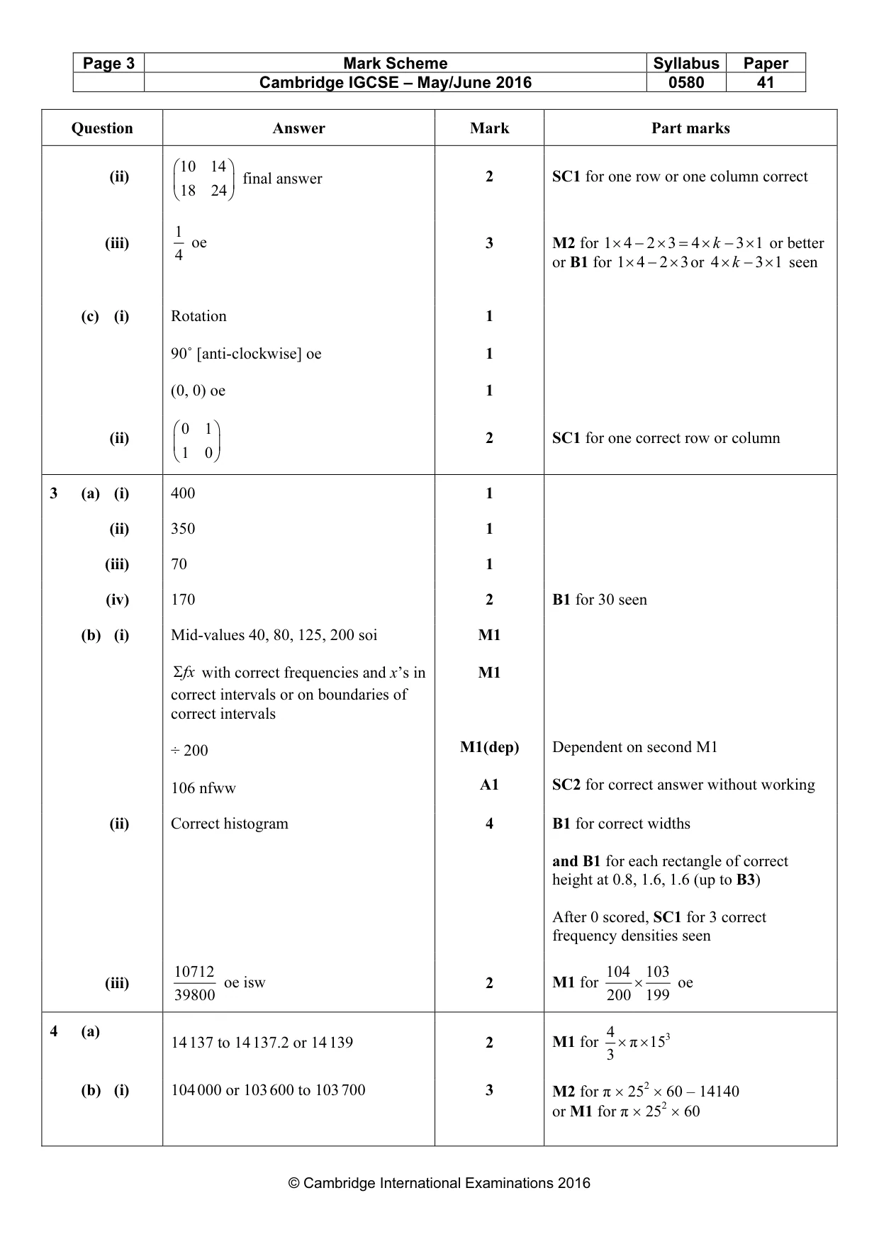 Mark scheme, page 3 of 7