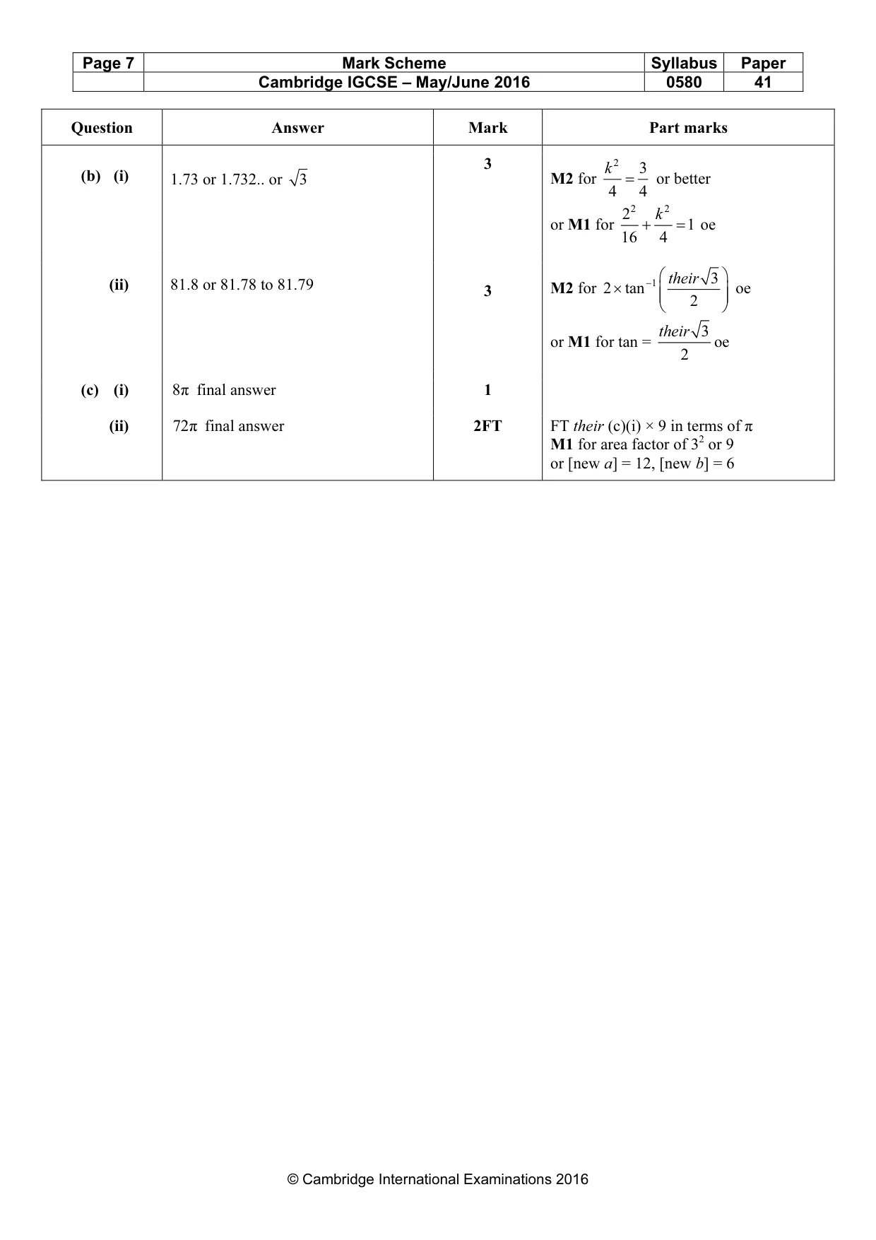 Mark scheme, page 7 of 7